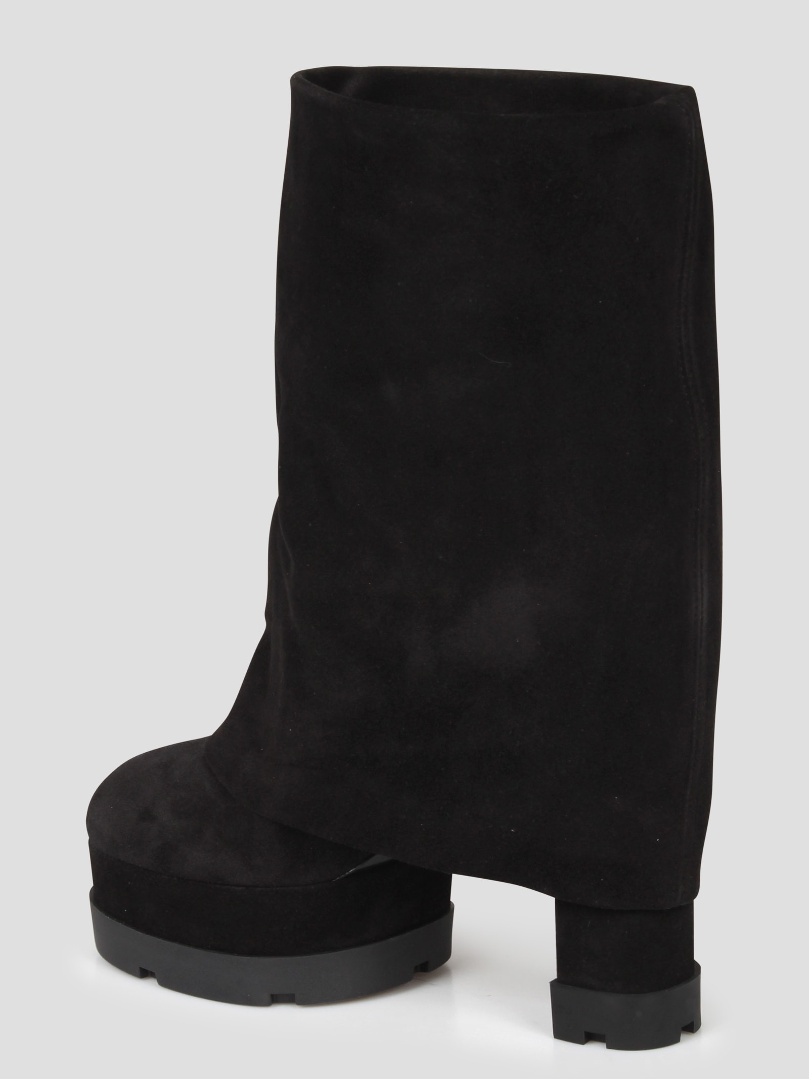 Shop Casadei Nancy Reversable Suede Boots In Black