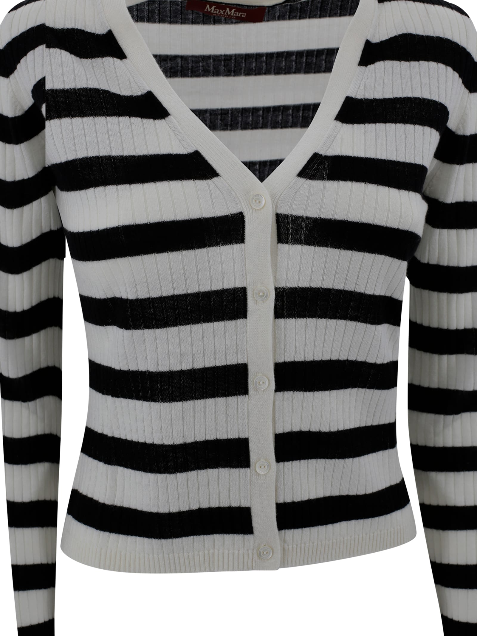 Shop Max Mara Wool And Silk Cardigan In Fantasia
