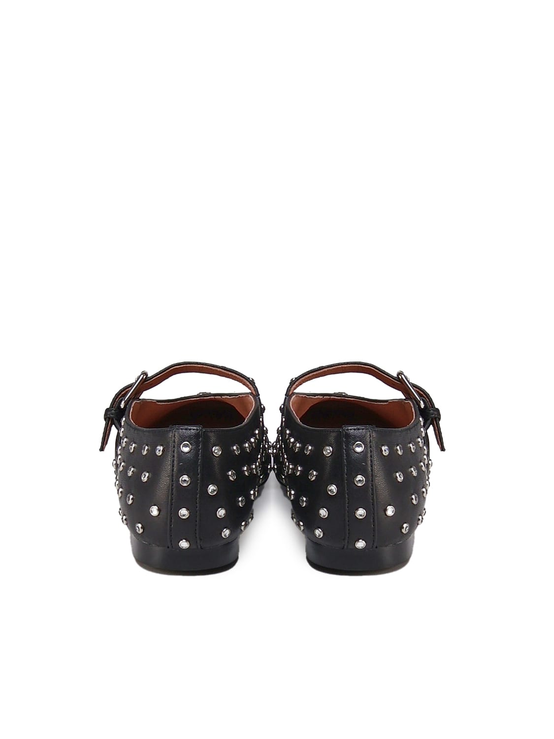 Shop Bibi Lou Leather Ballerinas With Studs In Black