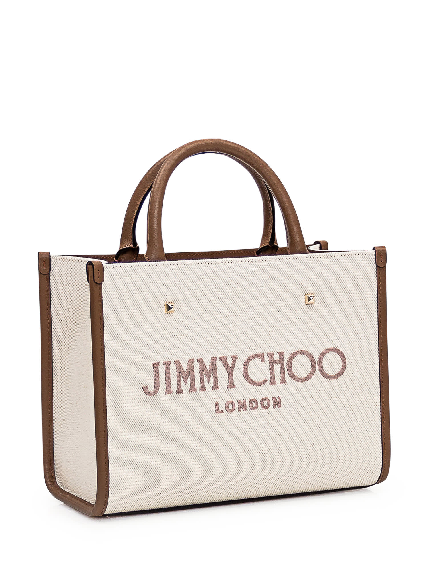 Shop Jimmy Choo Avenue S Tote Bag In Natural/taupe/dark Tan/light Gold