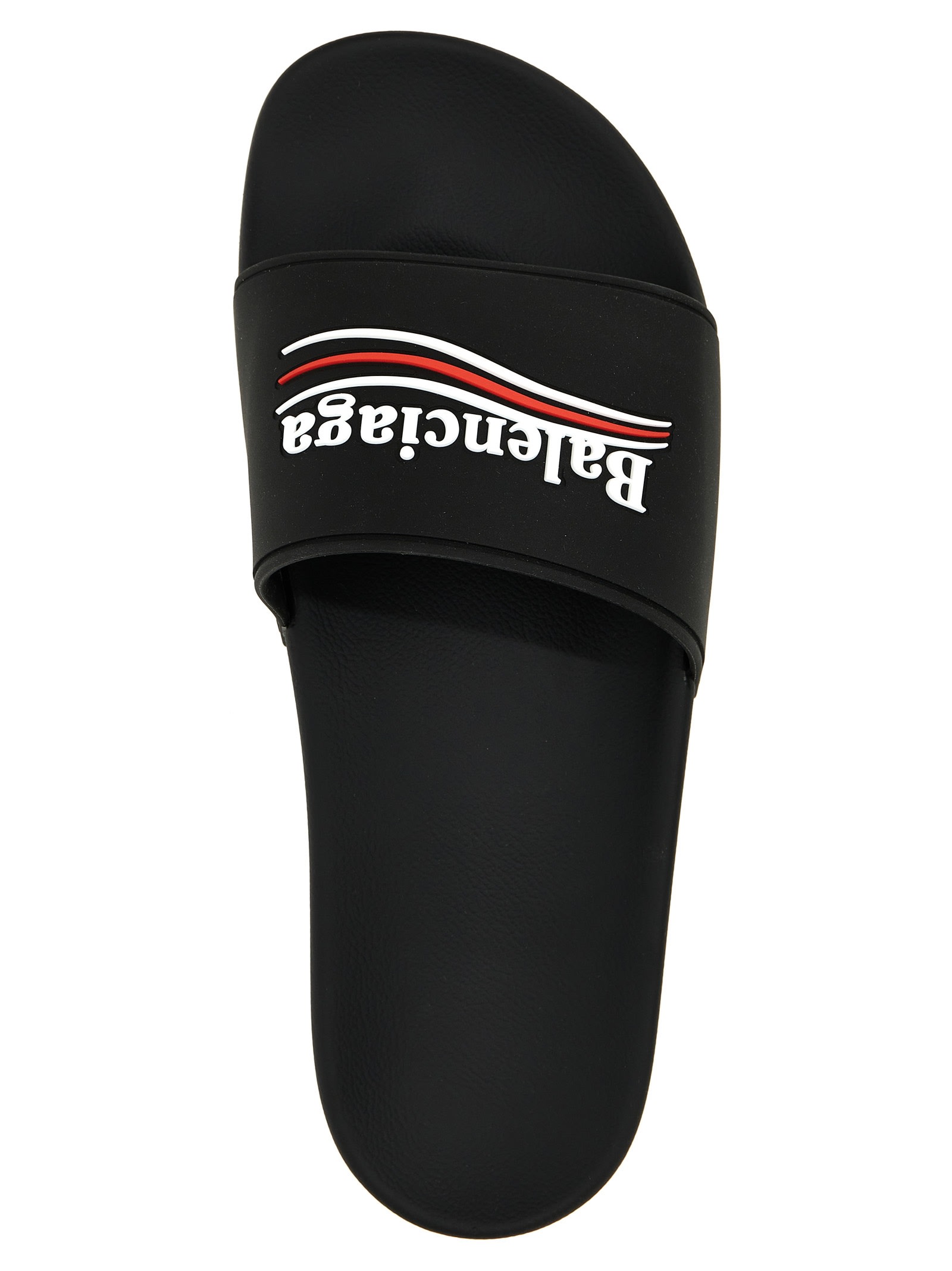 Balenciaga Political Campaign Pool Slides In Black