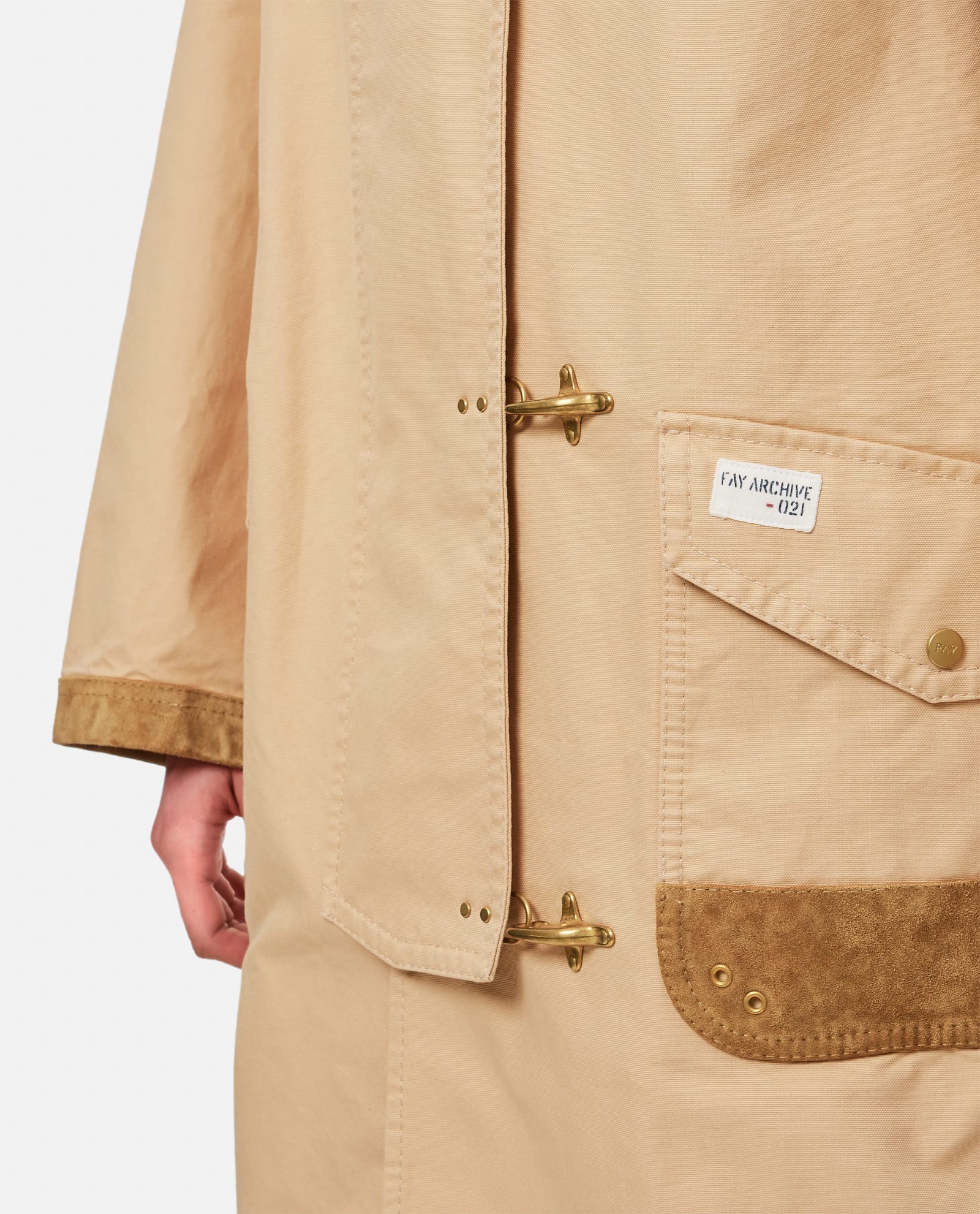 Fay Archive 4 Hooks Caban Coat In Beige