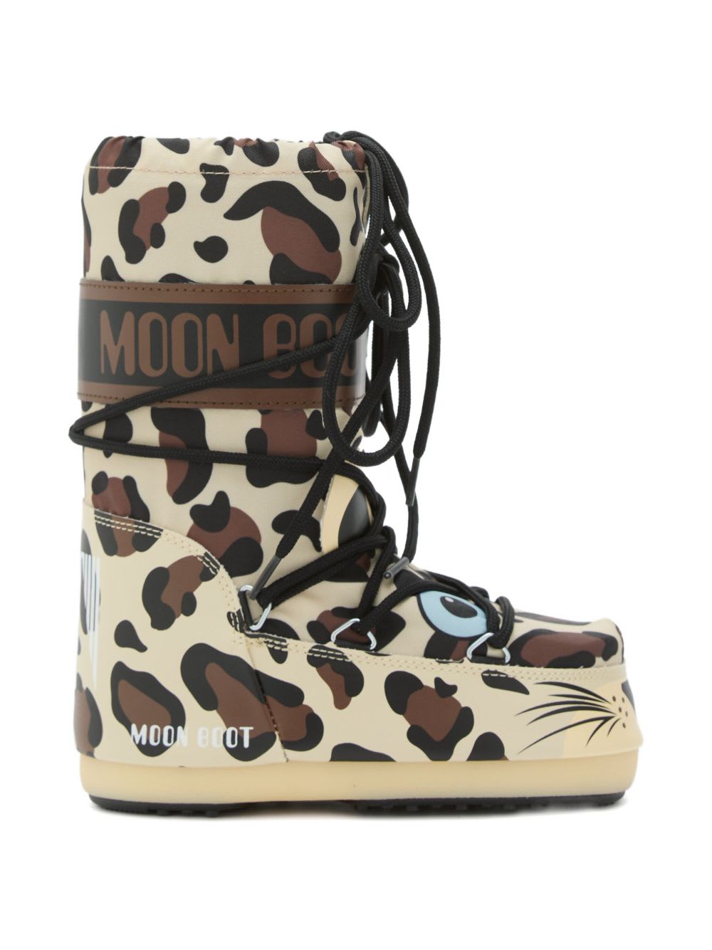 Moon Boot Brown For Kids With Animalier Pattern In Brown