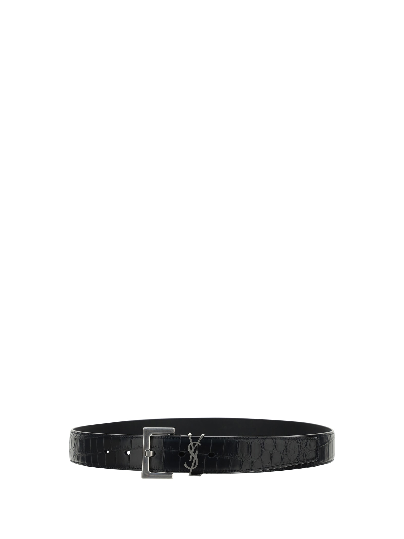 Shop Saint Laurent Belt In Nero