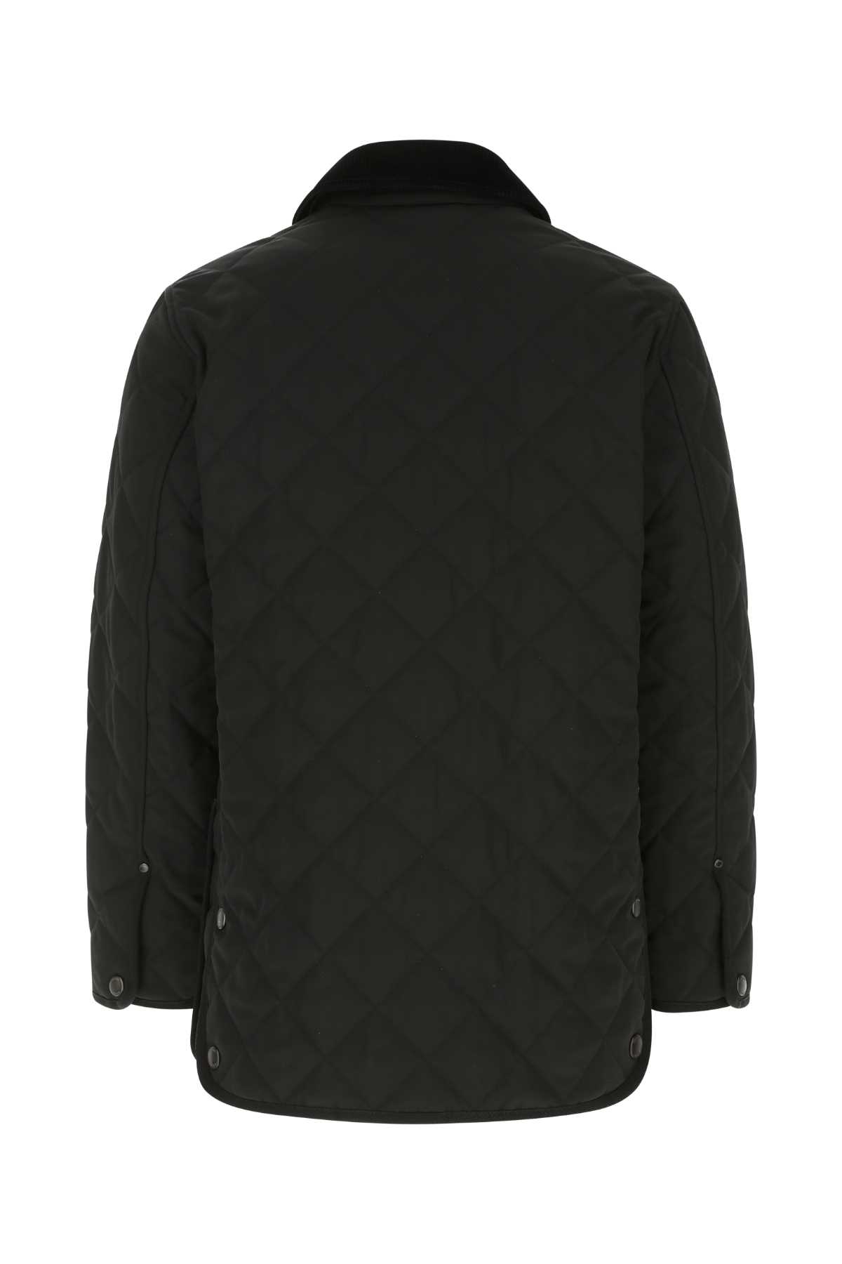 Shop Burberry Black Polyester Jacket In A1189