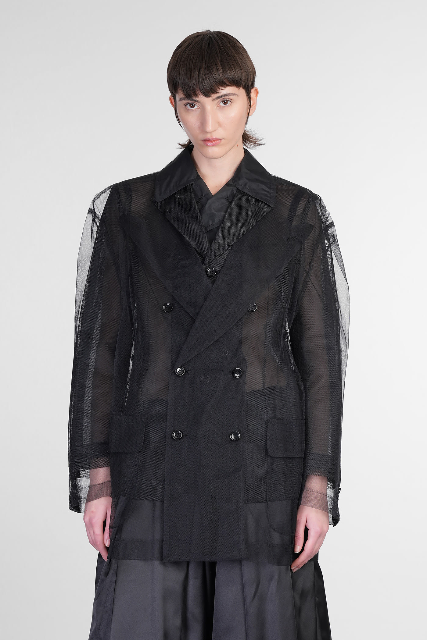 Comme Des Garçons Blazer In Black Nylon