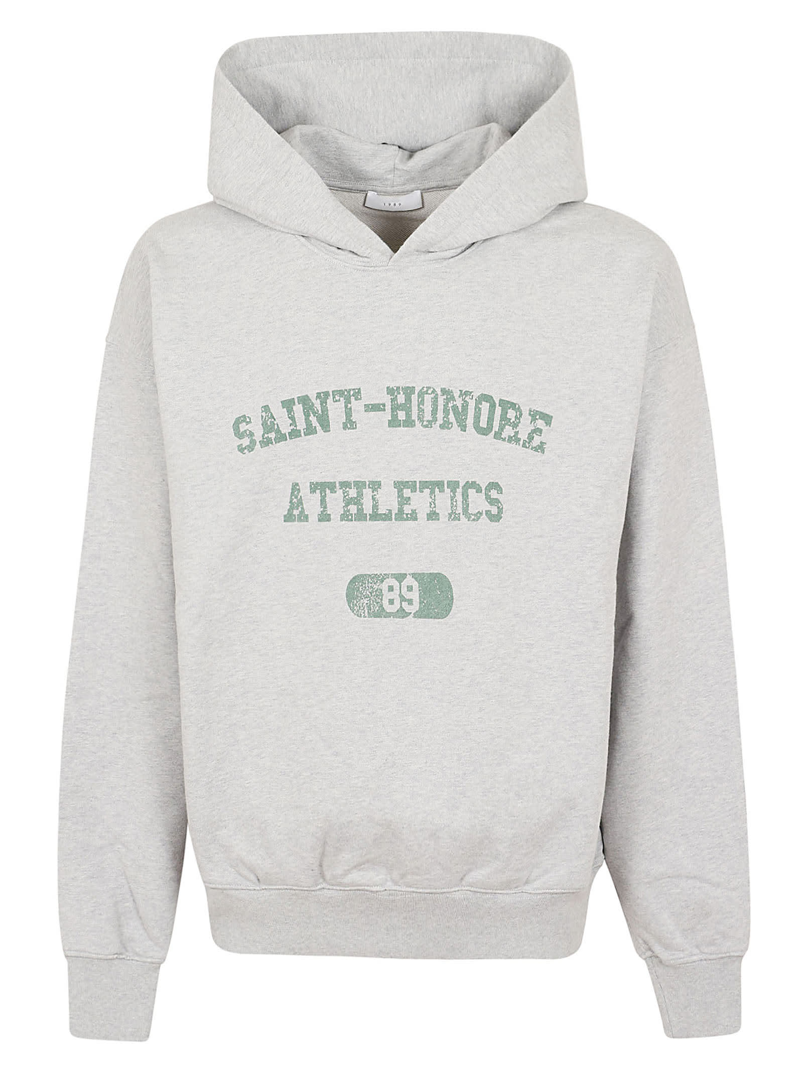 Shop 1989 Studio Saint Honore Athletics Distressed Hoodie In Heather Grey