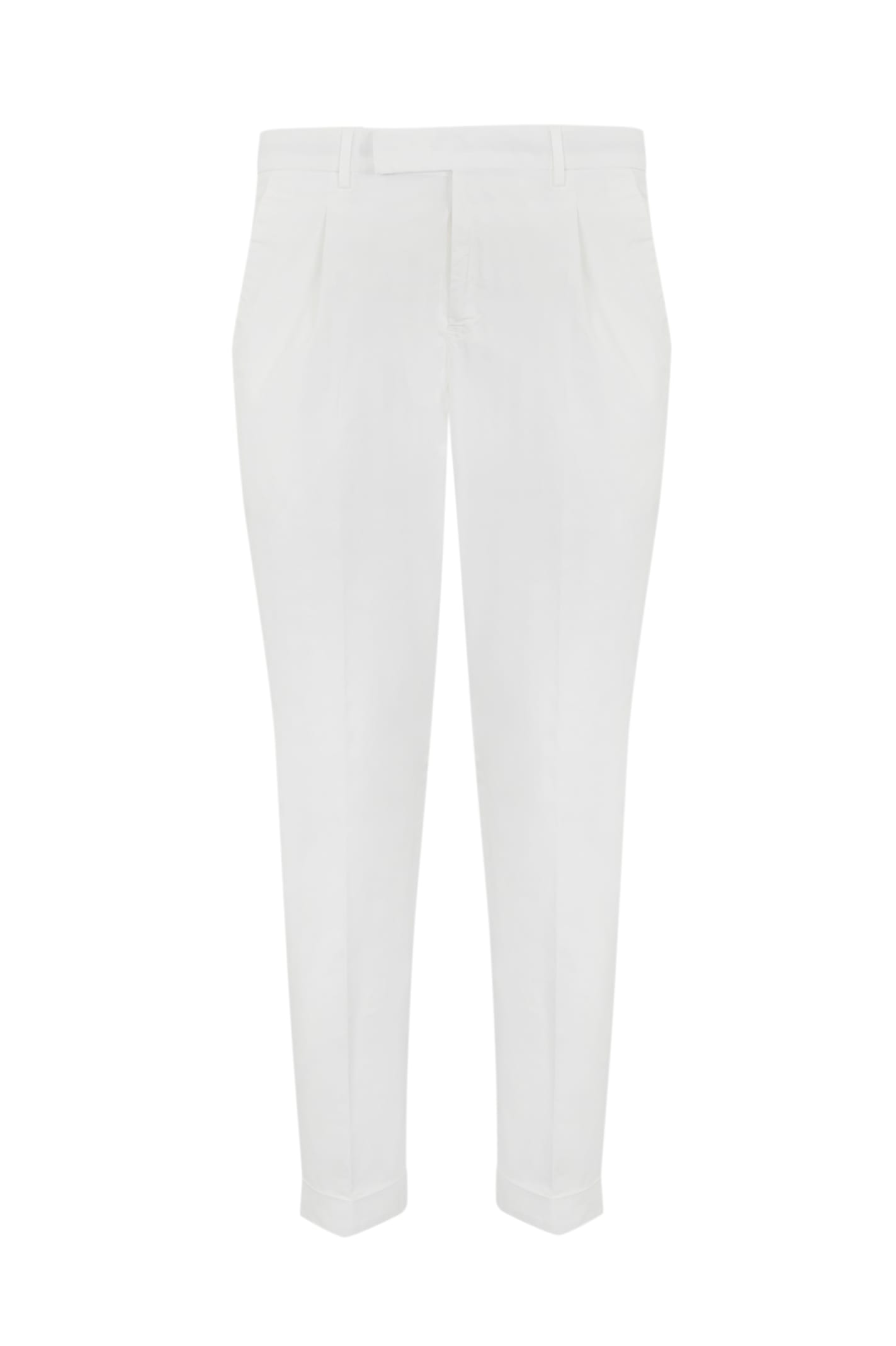 Pt Torino Rebel 1p Gabardine Trousers In Bianco