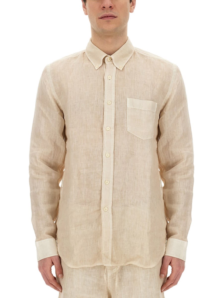 Shop 120% Lino Linen Shirt In Beige