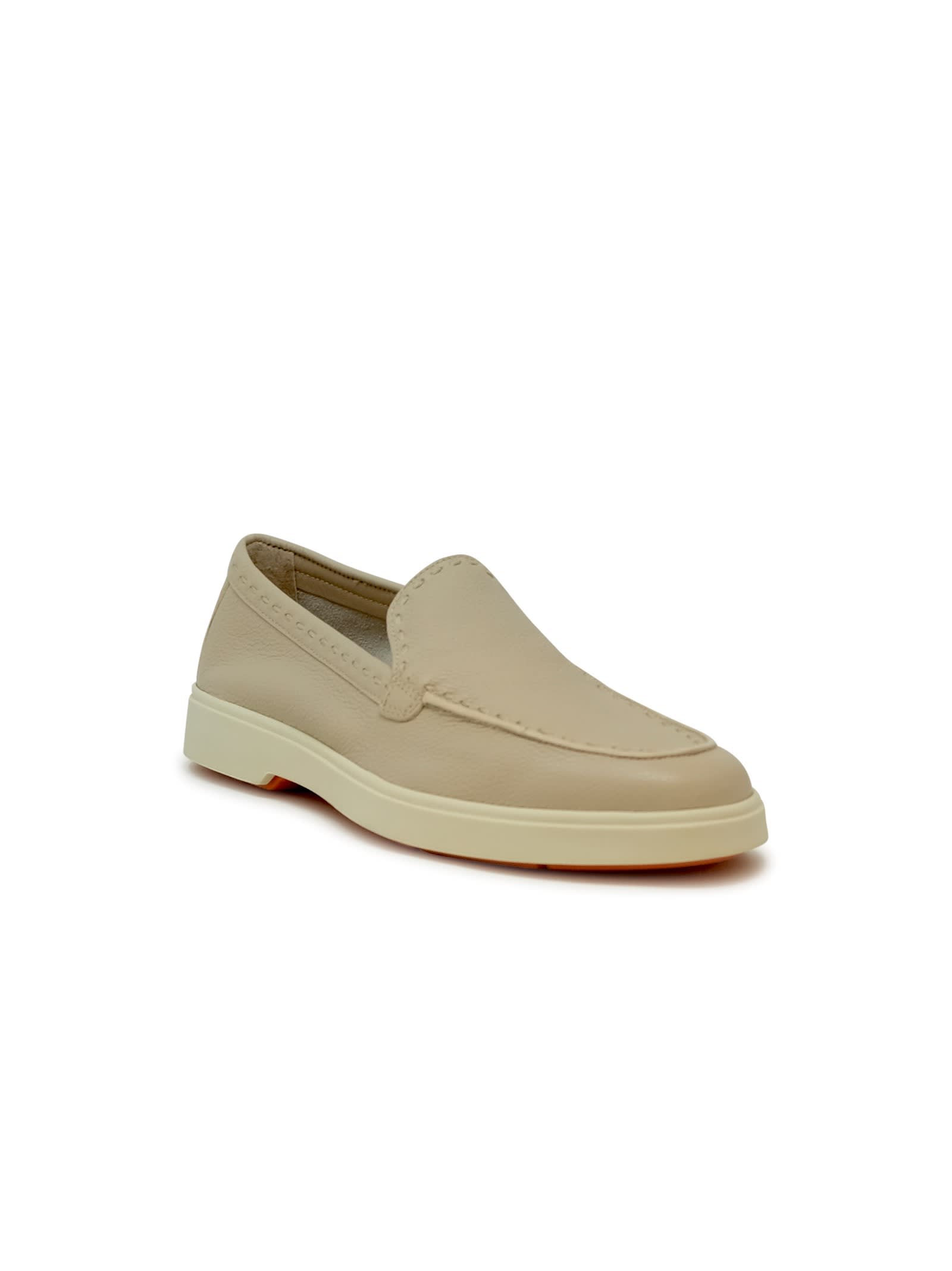 Santoni Nude Leather Loafer