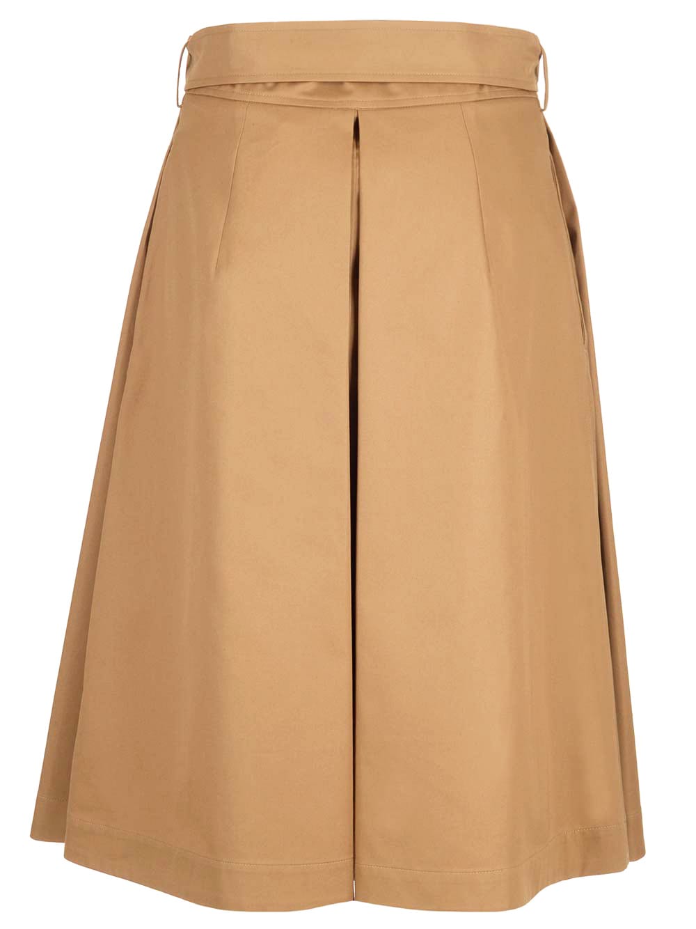 Burberry Baleigh Button-front Belted Midi Skirt In Beige
