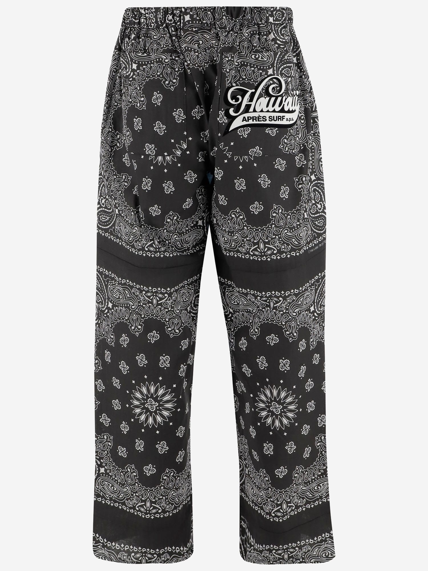 Après Surf Apres Surf Cotton Pants With Bandana Pattern In Black