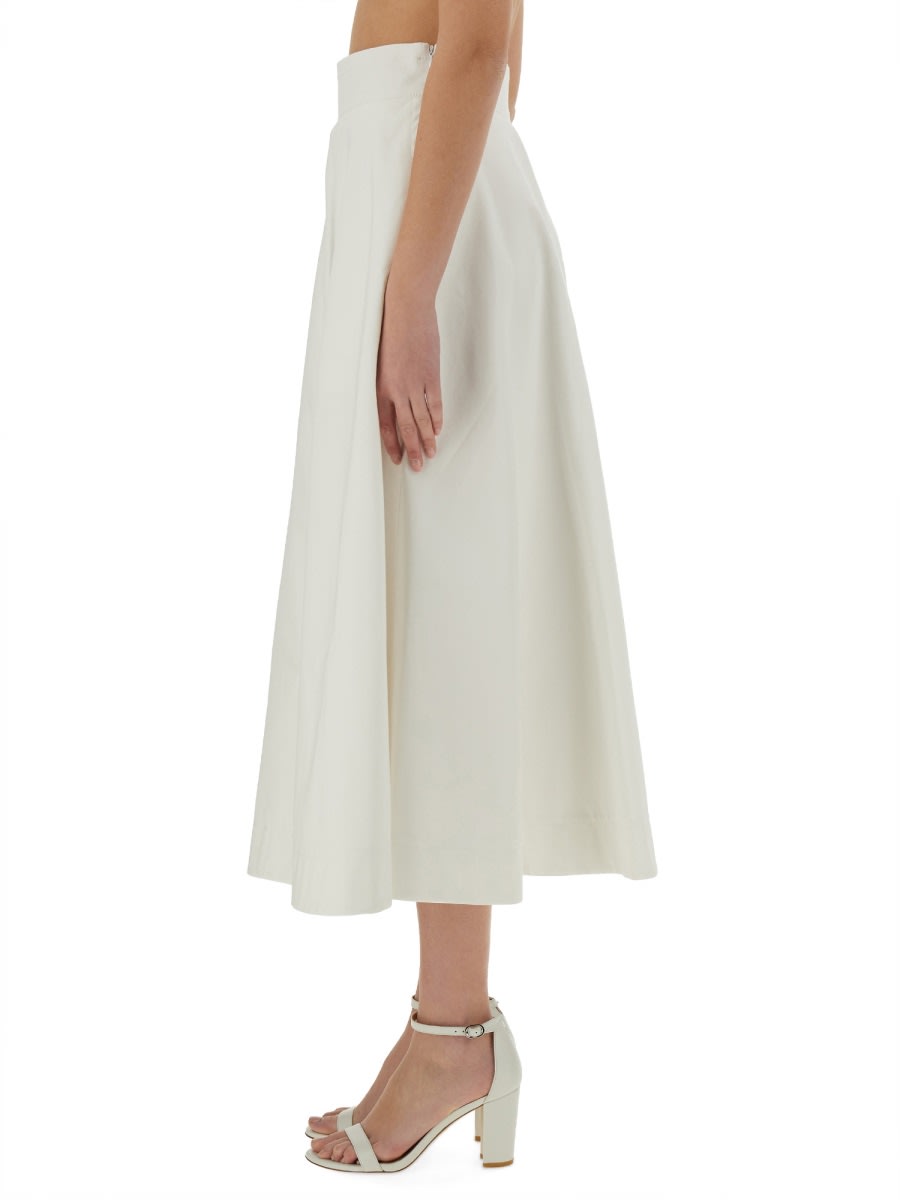 Shop Patou Cotton Gabardine Long Flared Skirt