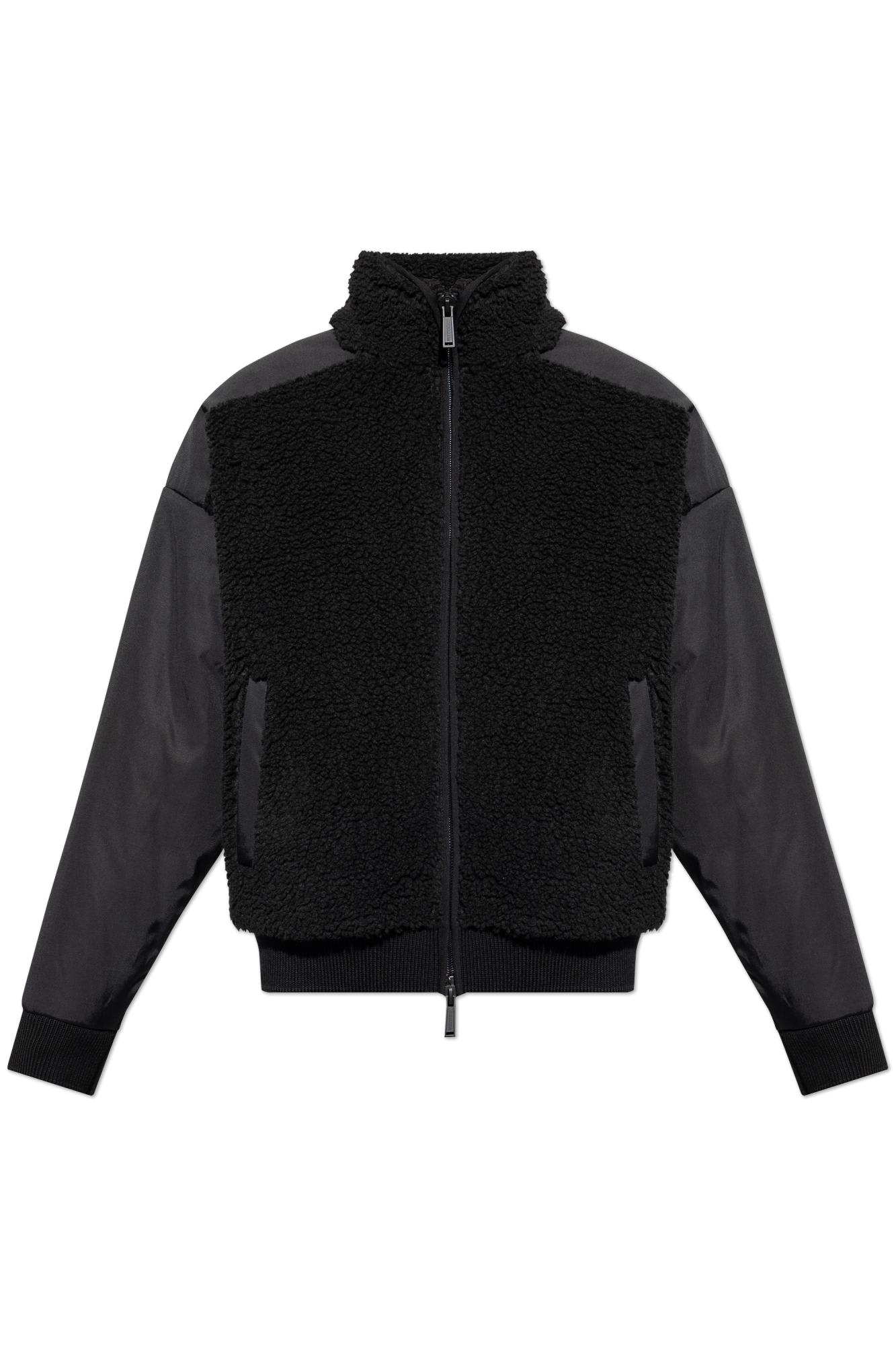 Dsquared2 Fleece Sweatshirt With A Stand-up Collar In Black