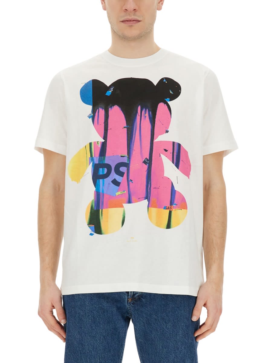 Shop Ps By Paul Smith Teddy T-shirt In White