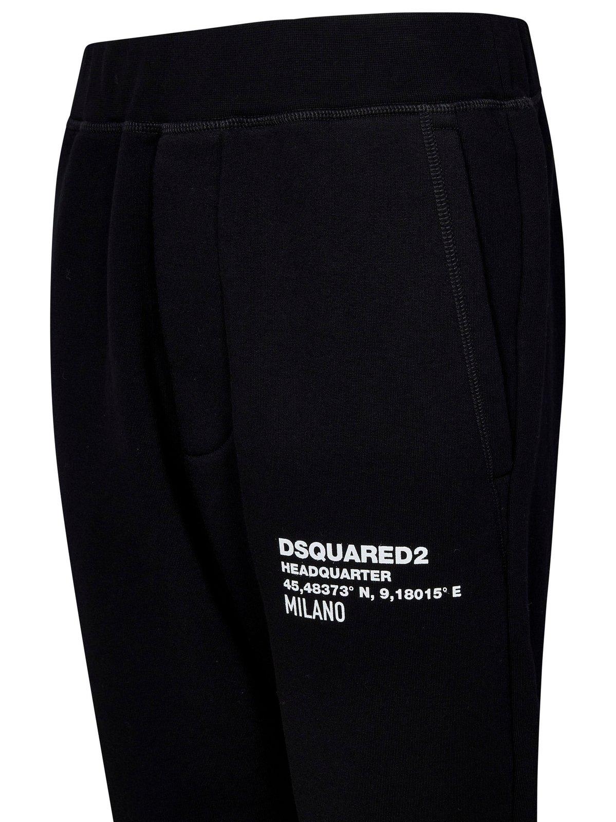 Shop Dsquared2 Logo-printed Slim-cut Tapered Track Pants In Black