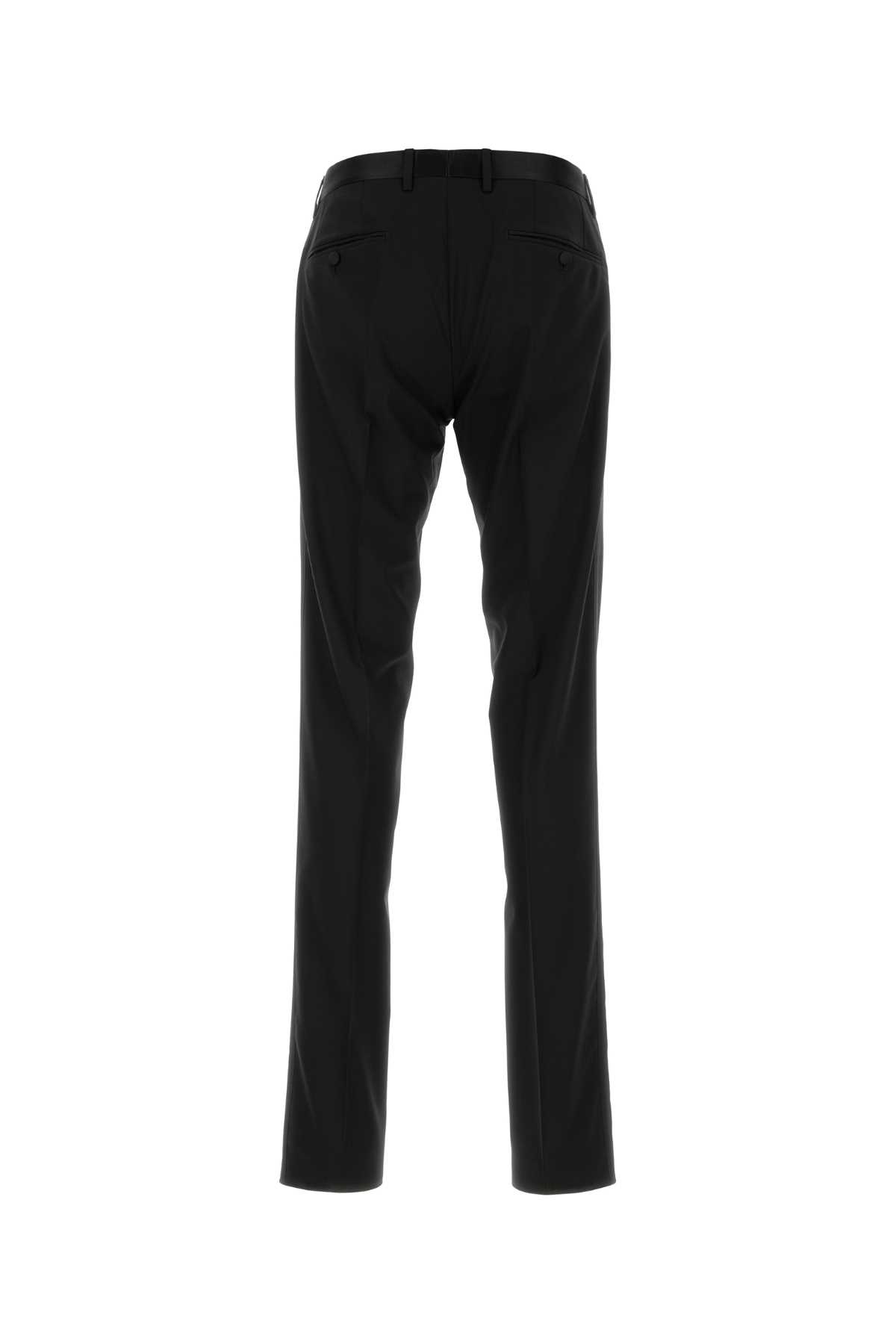 Shop Dolce & Gabbana Black Stretch Wool Blend Pant In Nero