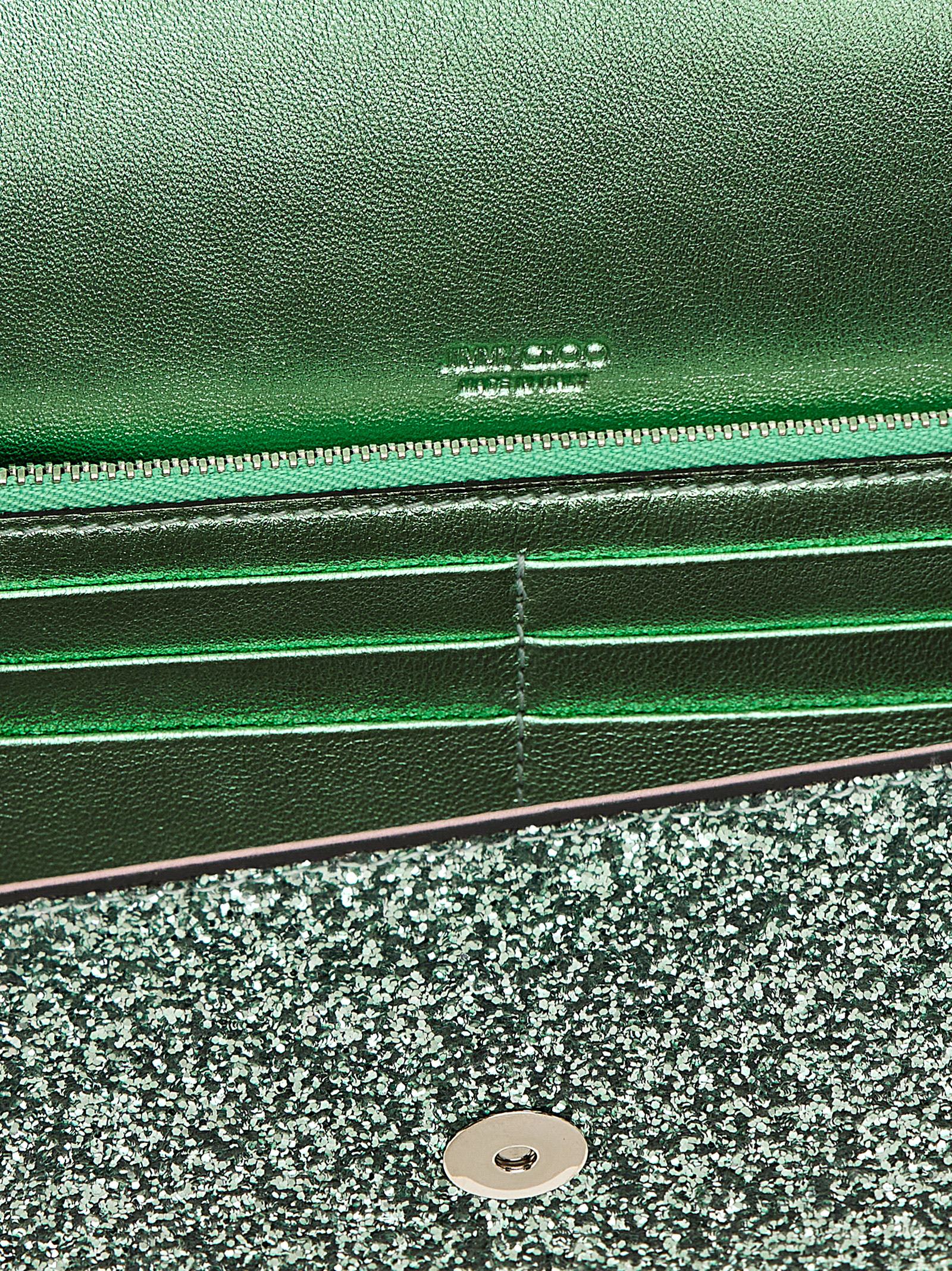 Jimmy Choo Clutch Emmie Mit Glitter In Green
