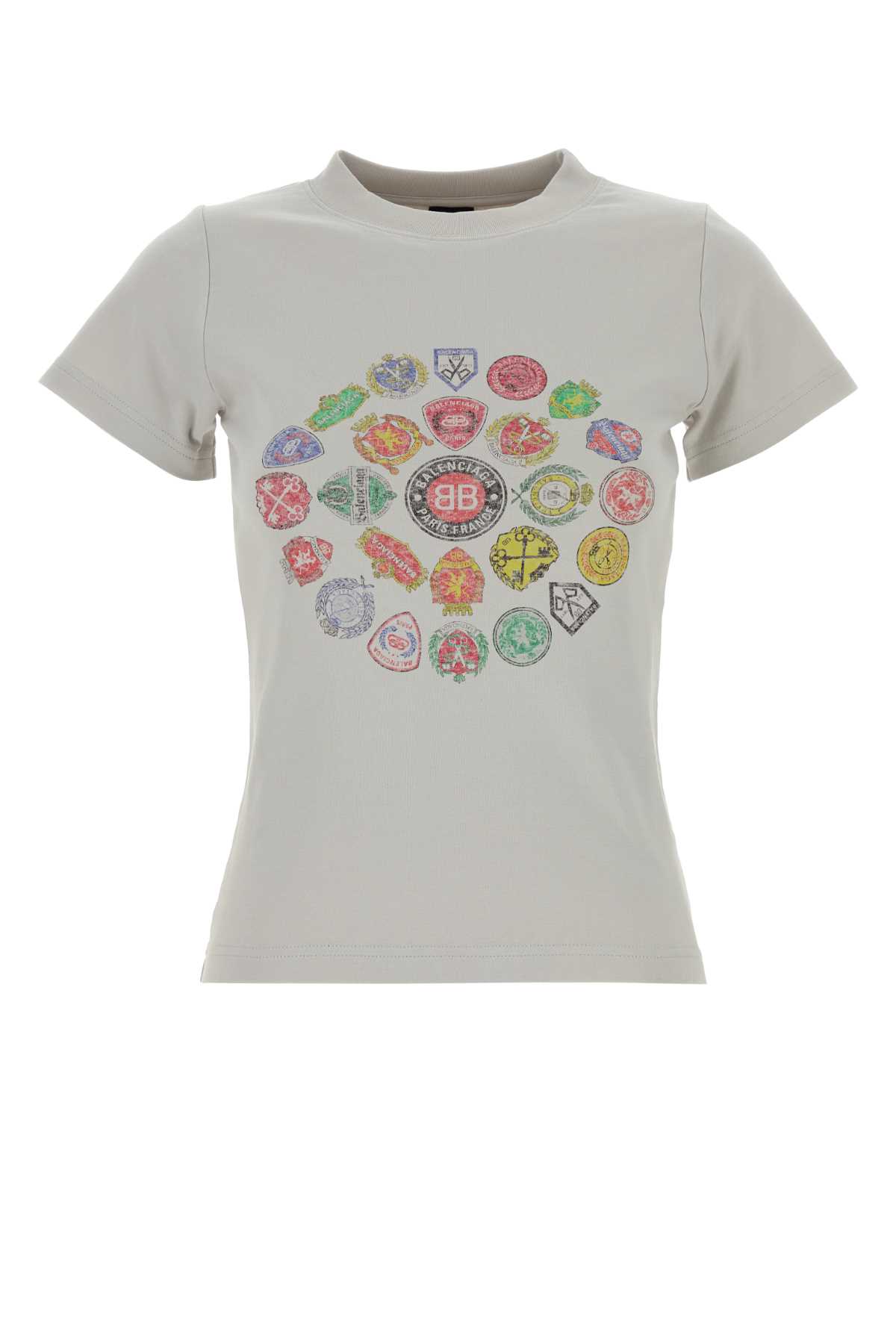 Balenciaga Graphic Logo Crew Neck Short Sleeve T-shirt In White