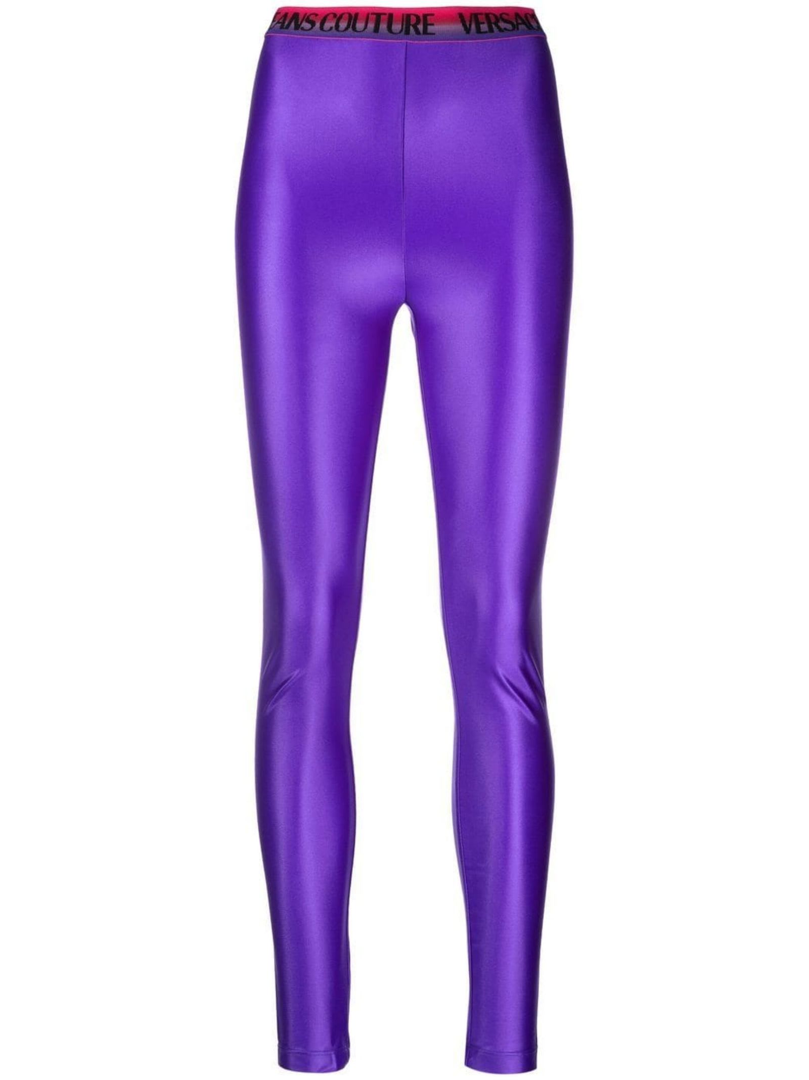 Shop Versace Jeans Couture Leggings In Purple
