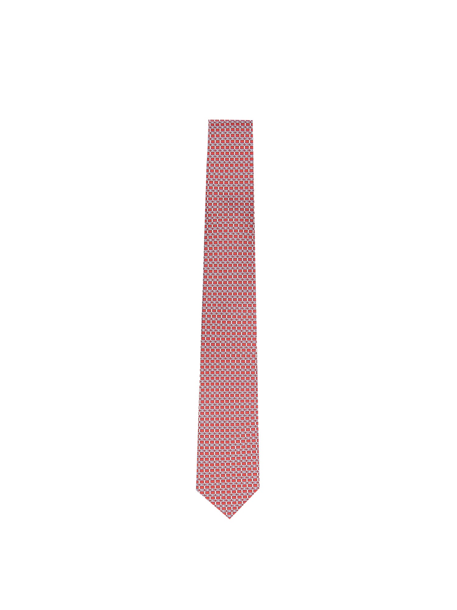 Ferragamo Vara Print Silk Tie In Red