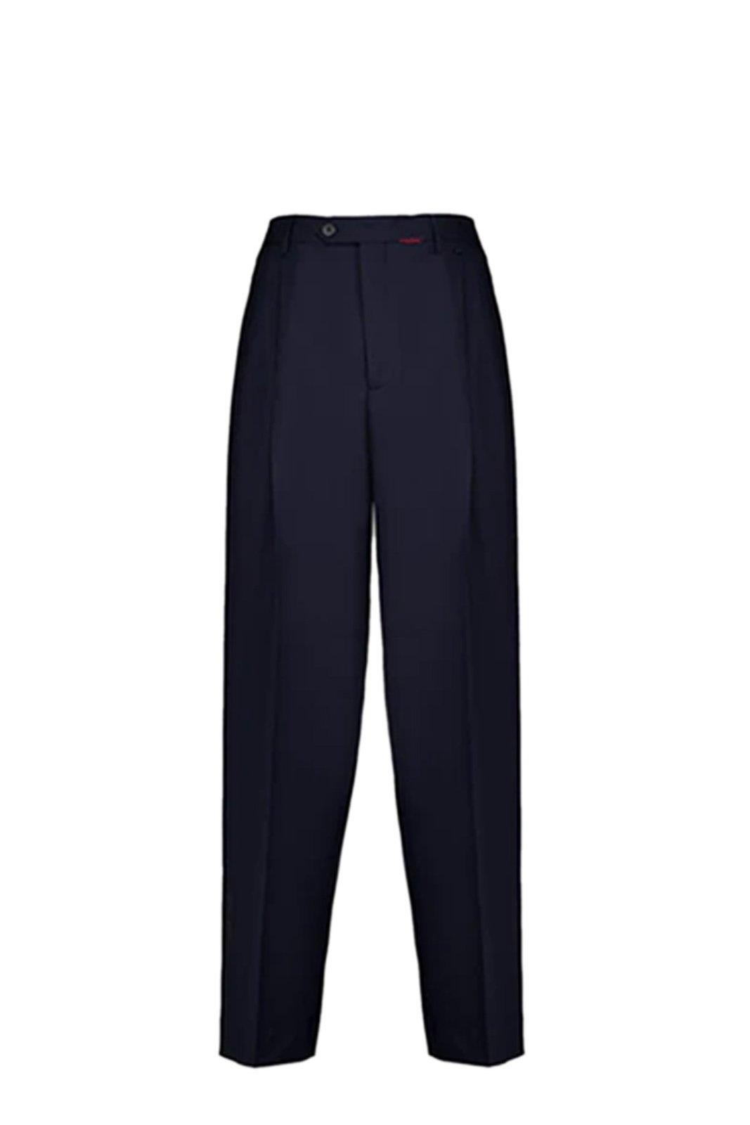 Shop Marni Logo Embroidered Pressed Crease Trousers