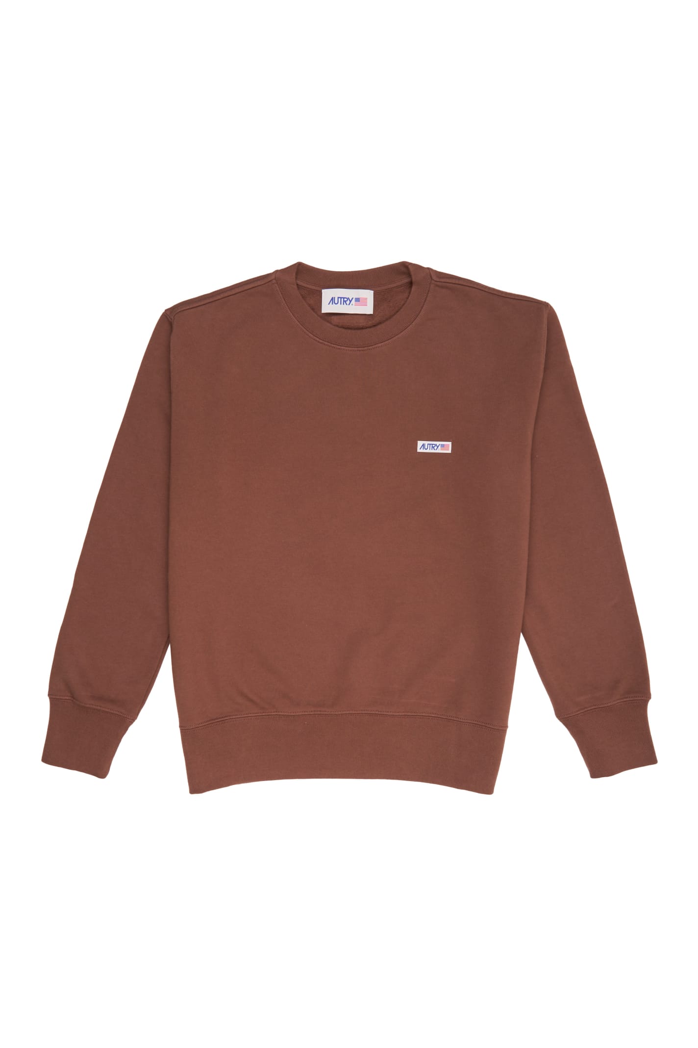 Shop Autry Cotton Sweatshirt With Logo In Jc Jersey Choco