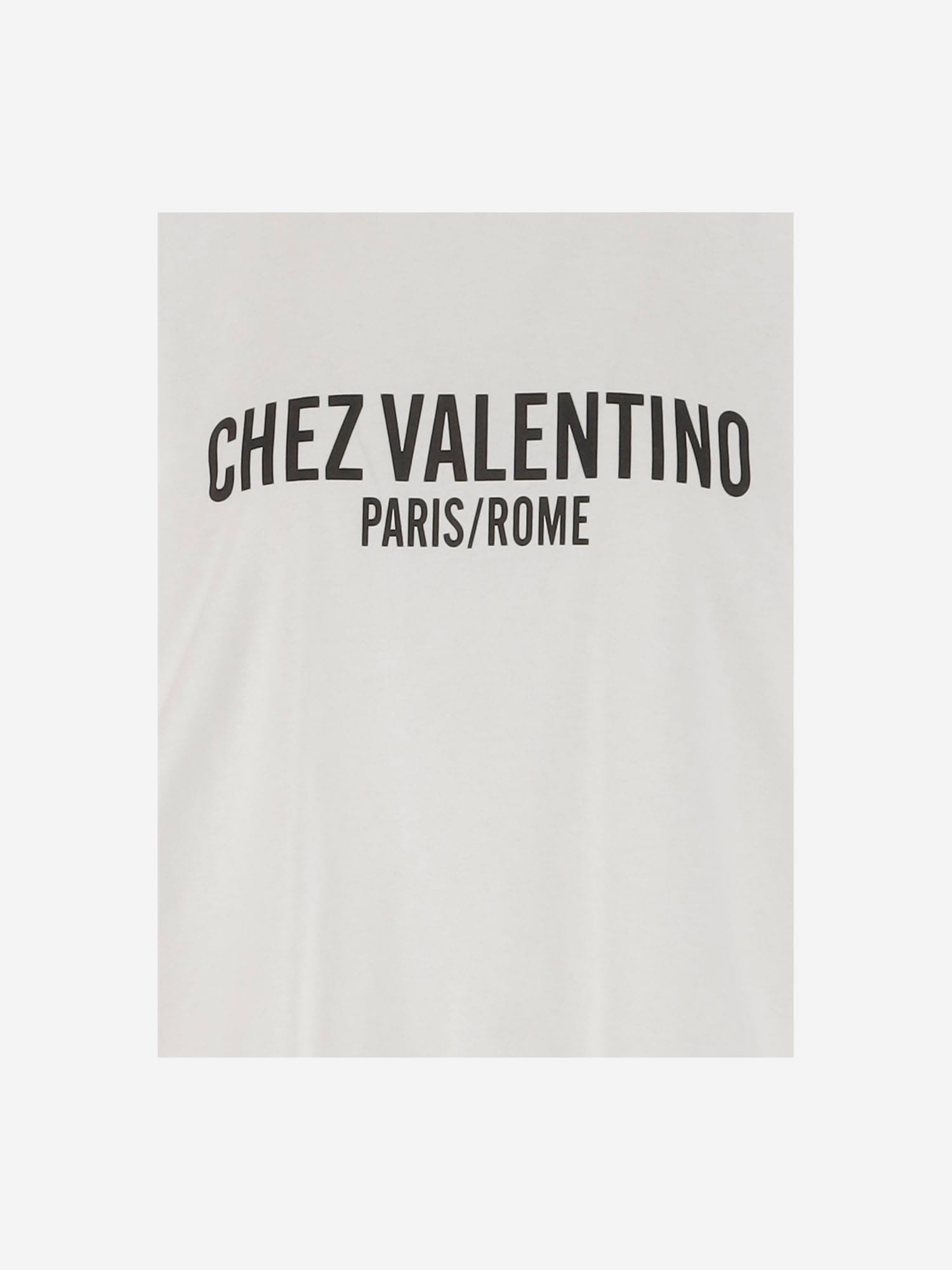 Valentino Cotton Slogan Print Drop Shoulder T-shirt In White