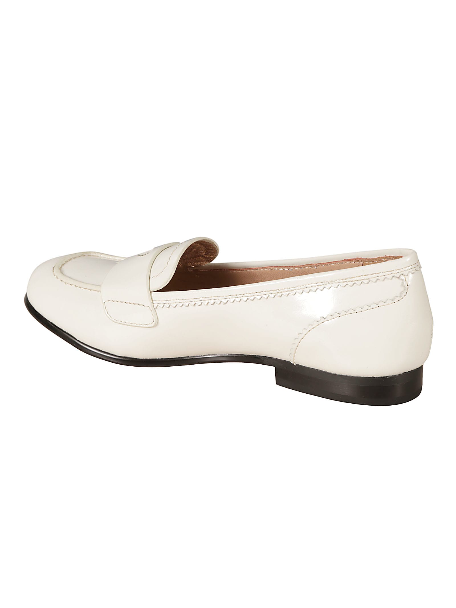 Shop Love Moschino College15 Vernice Loafers In Latte