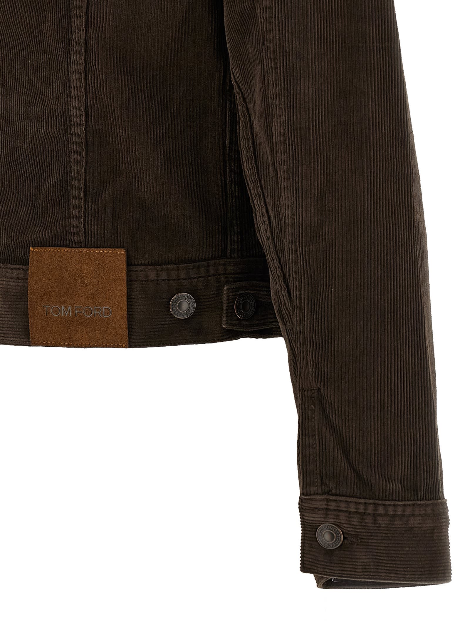 Tom Ford Slim-fit Cotton-blend Corduroy Jacket In Brown