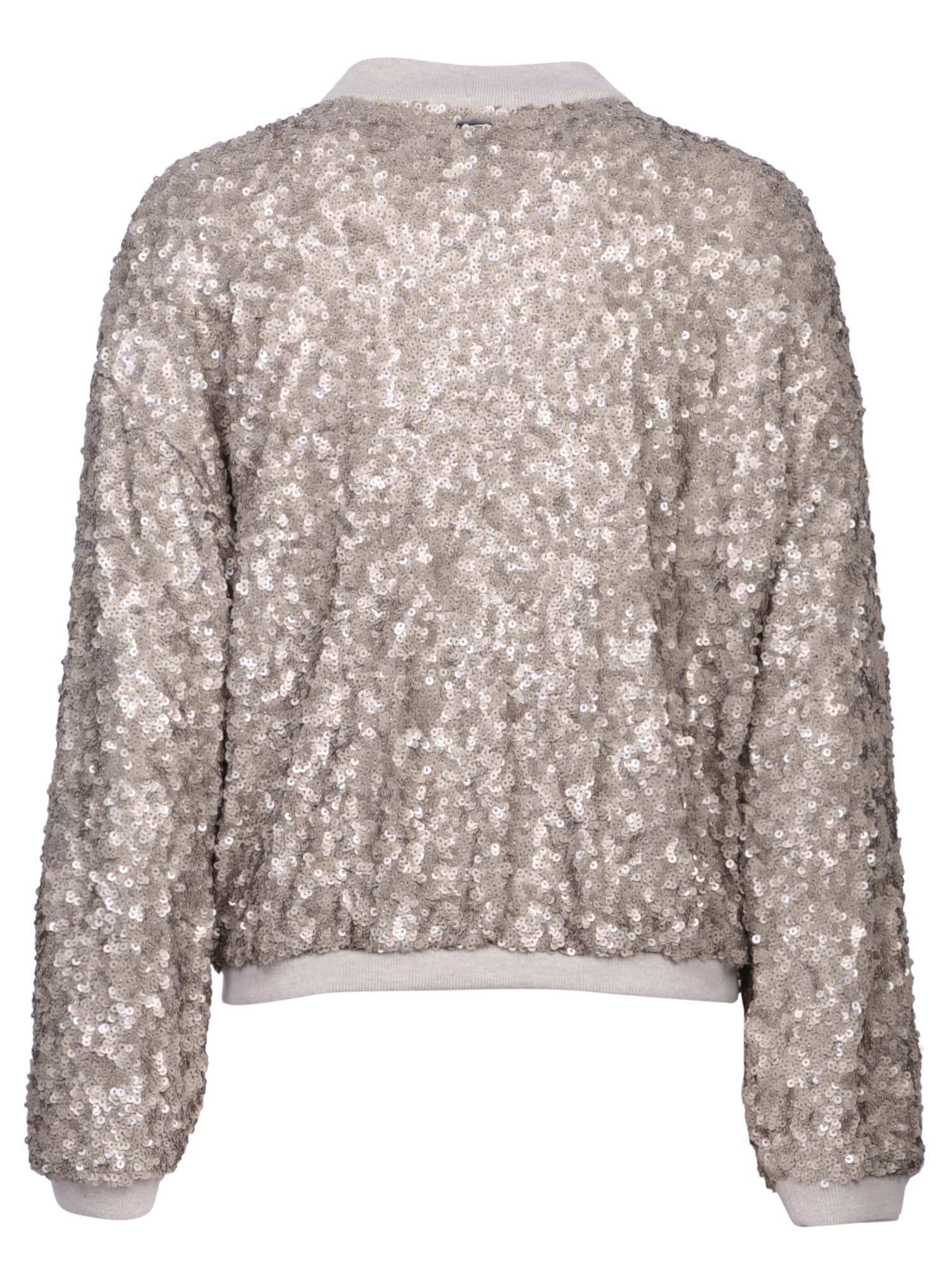 Shop Herno Gold Sequin Bomber In Metallic