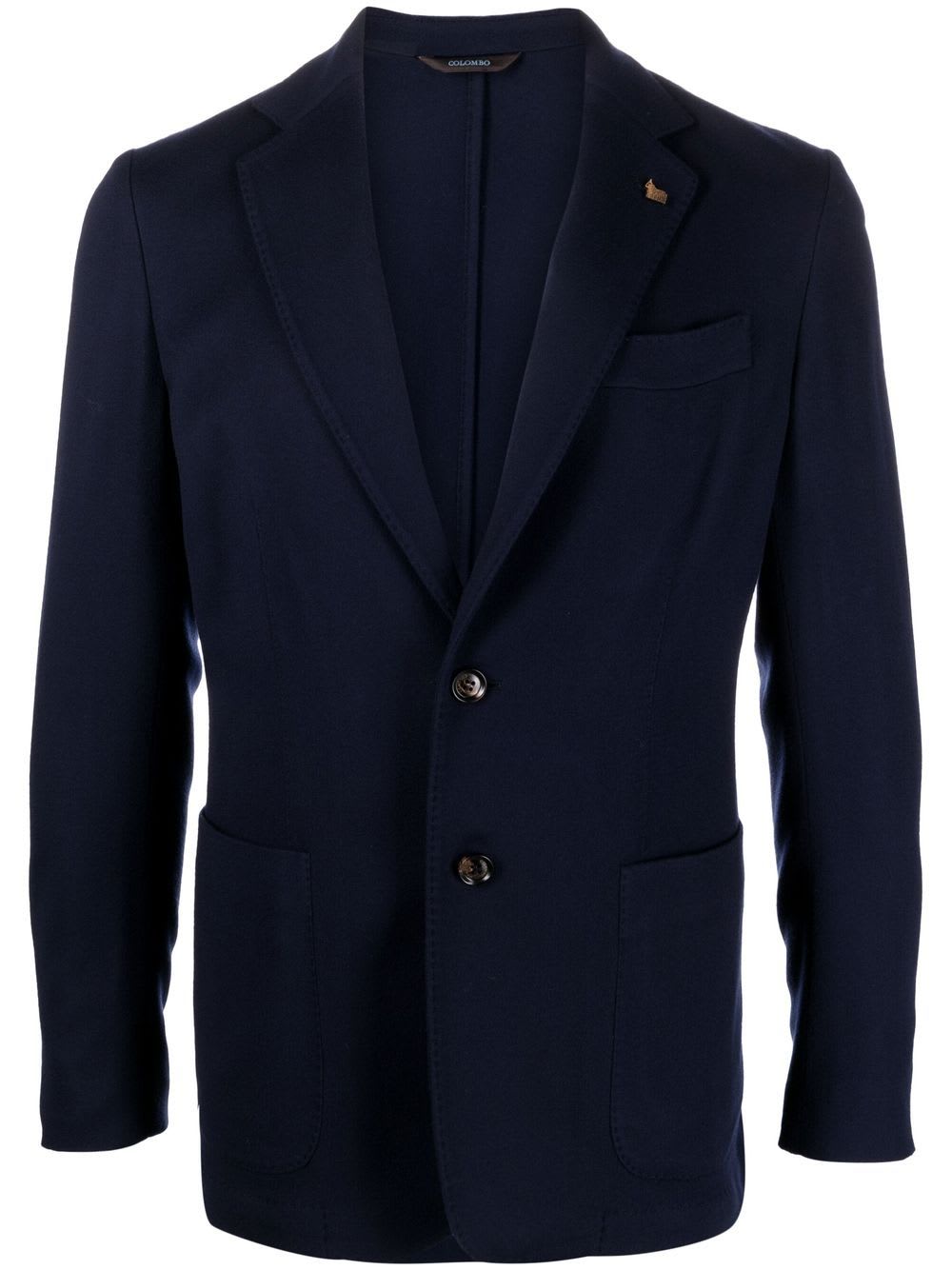 Colombo Wool Single-breasted Jacket In Blue