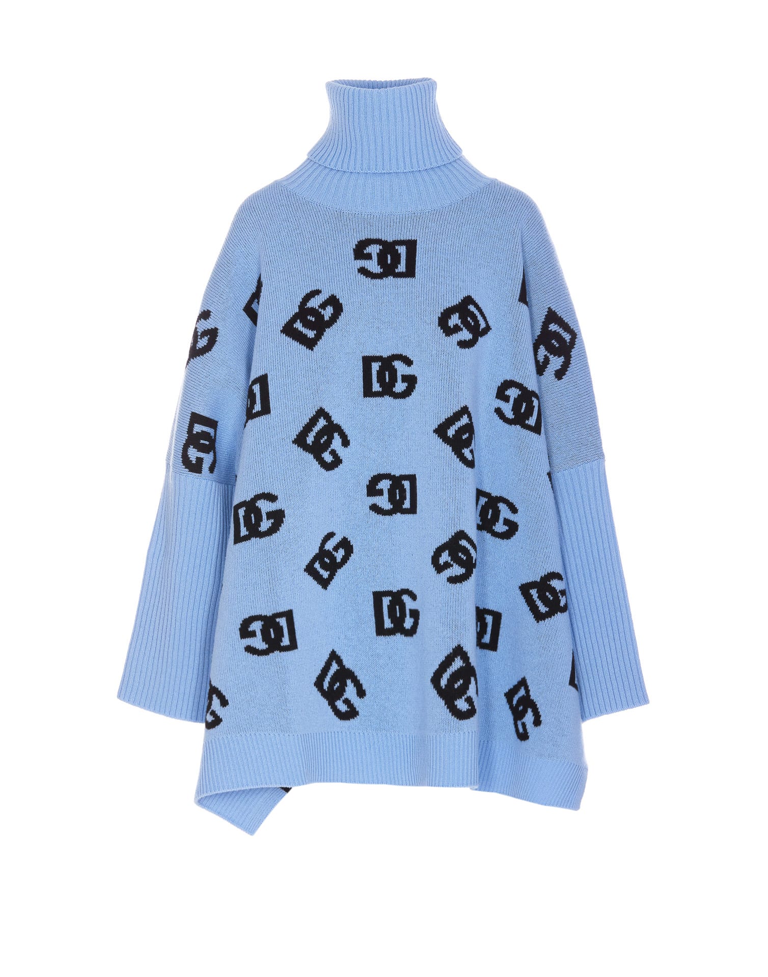 Shop Dolce & Gabbana Dg Logo Poncho In Blue