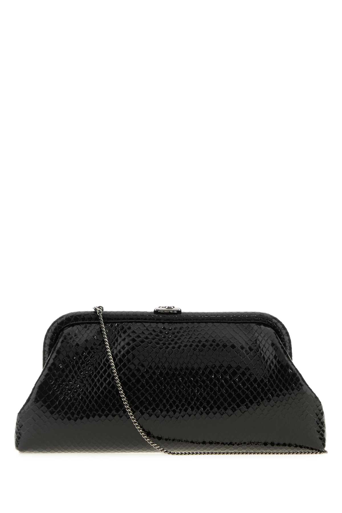 Jimmy Choo Black Leather Skylar Clutch