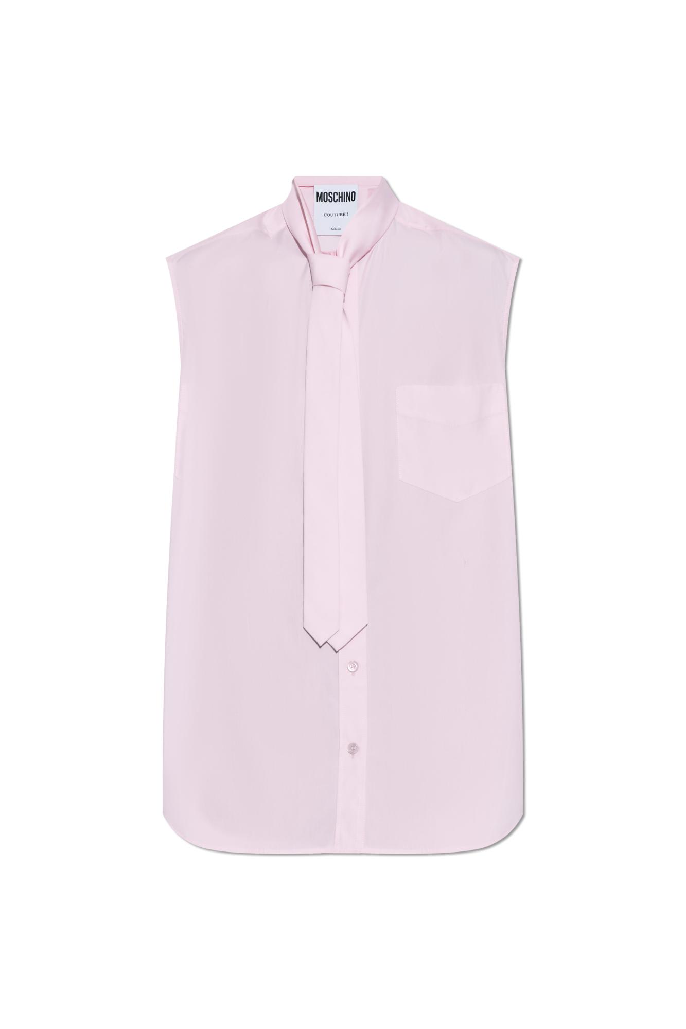 Shop Moschino Sleeveless Shirt In Pink