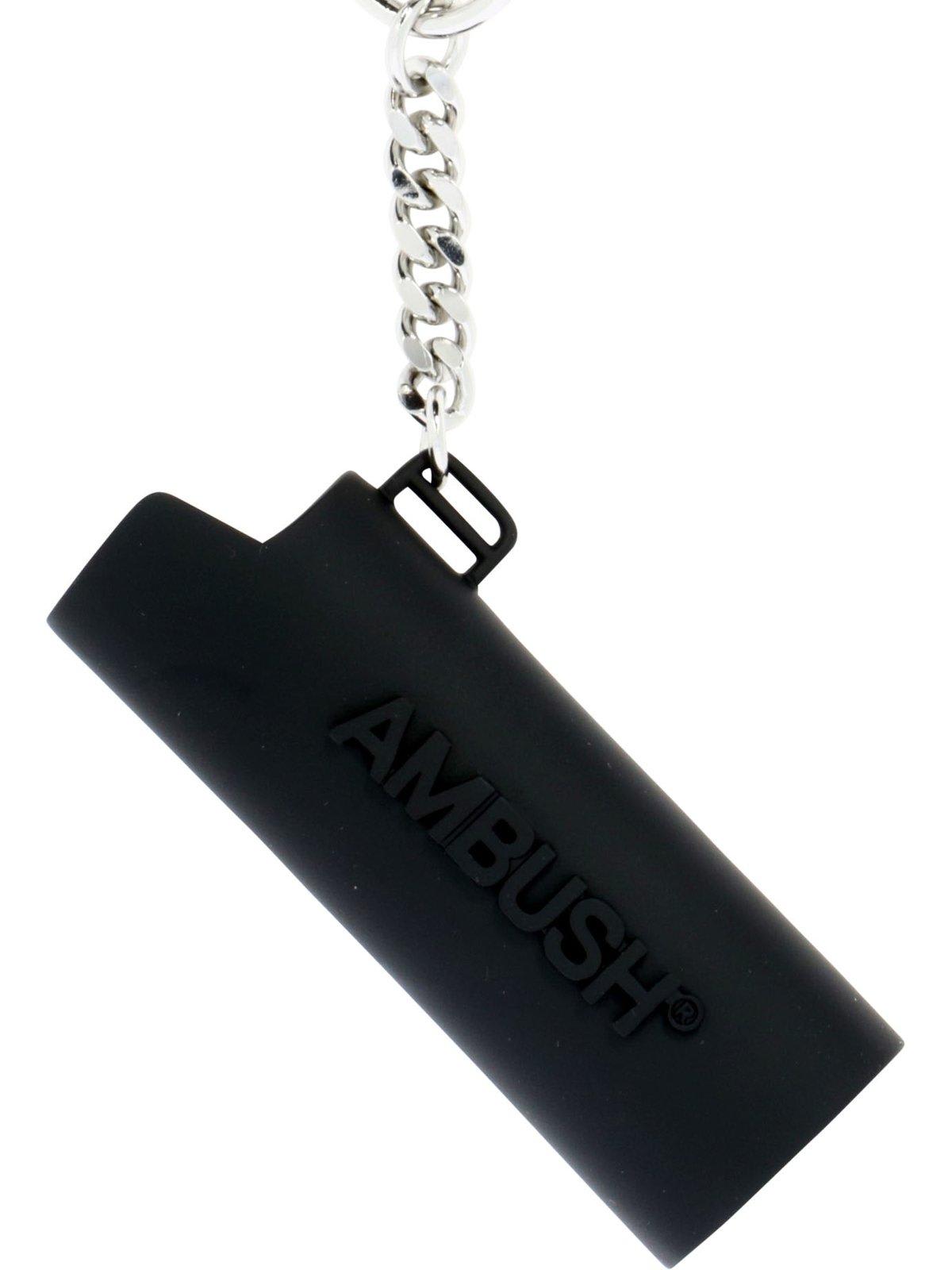 Shop Ambush Logo Detailed Lighter Case Keychain In Nero