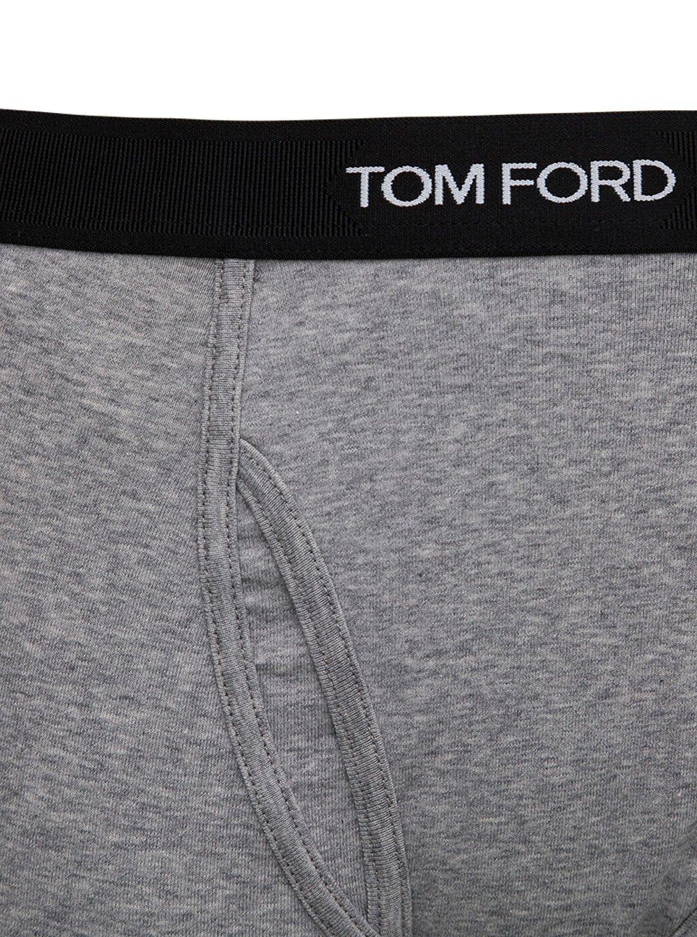 Shop Tom Ford Logo Waistband Boxer Briefs In Grey
