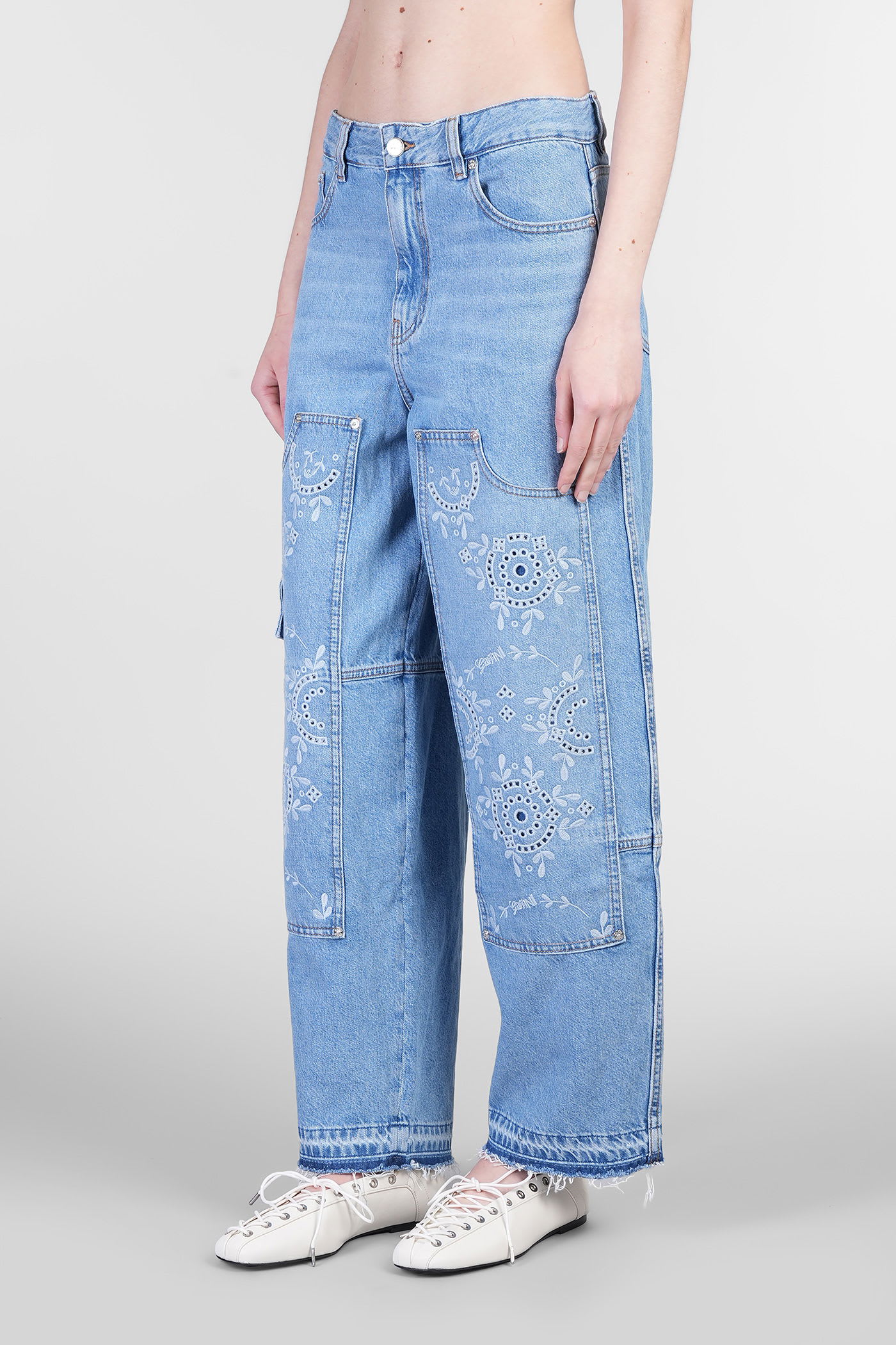 Ganni Jeans In Blue Cotton
