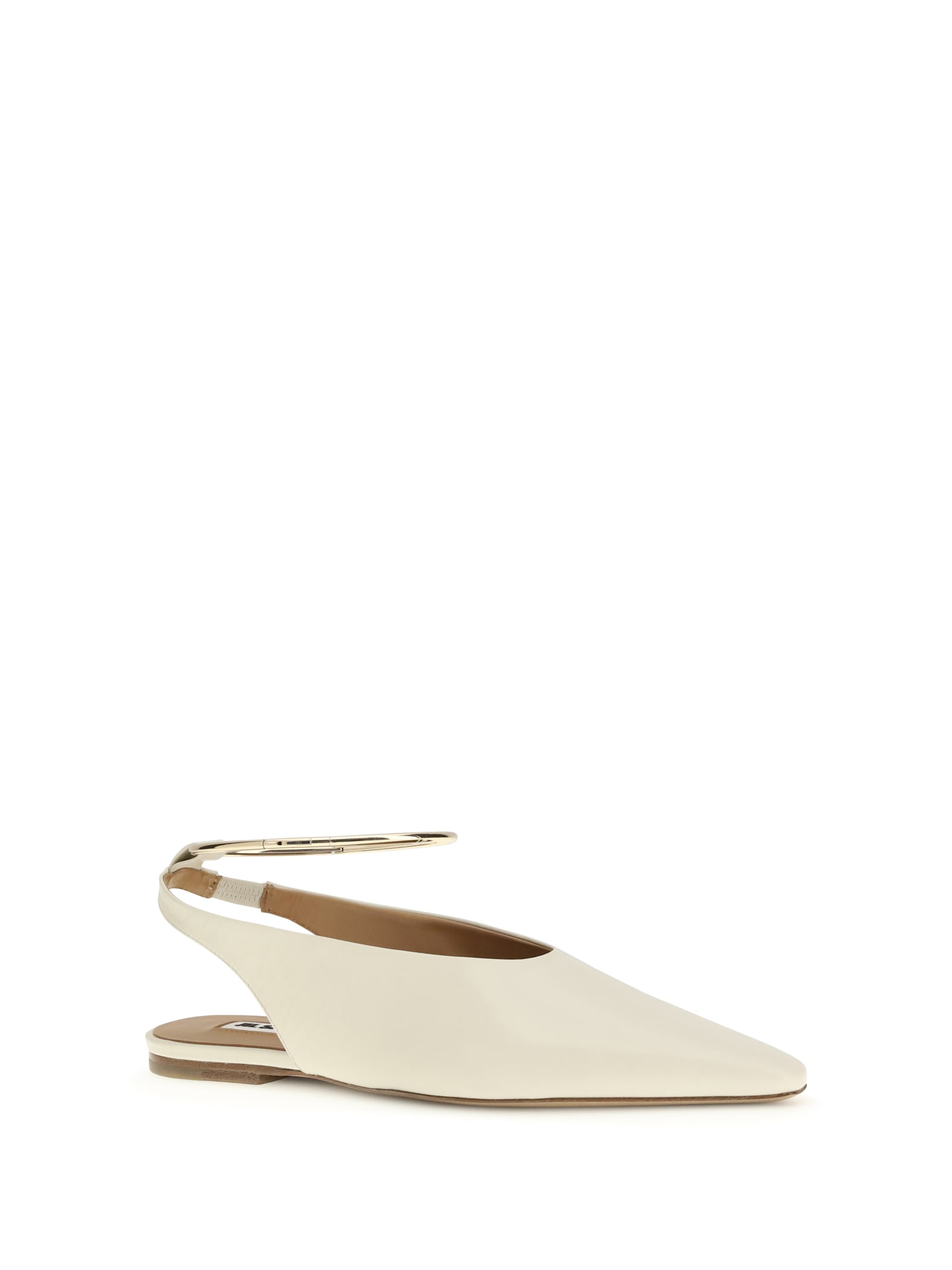 Jil Sander Leather Slingback Ballets In White