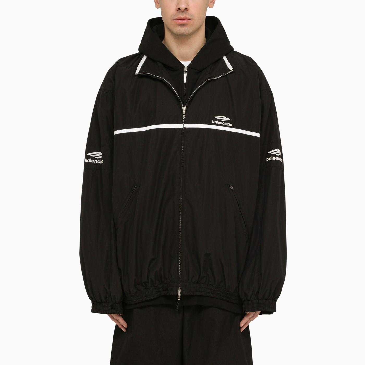 Shop Balenciaga 3b Sports Icon Lightweight Jacket Black