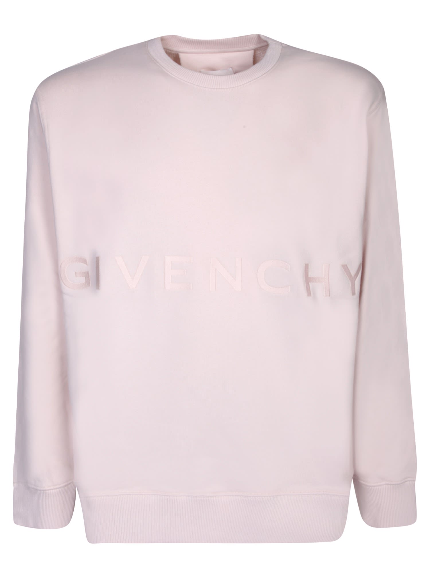 Shop Givenchy Lettering Logo Beige Sweatshirt In Pink