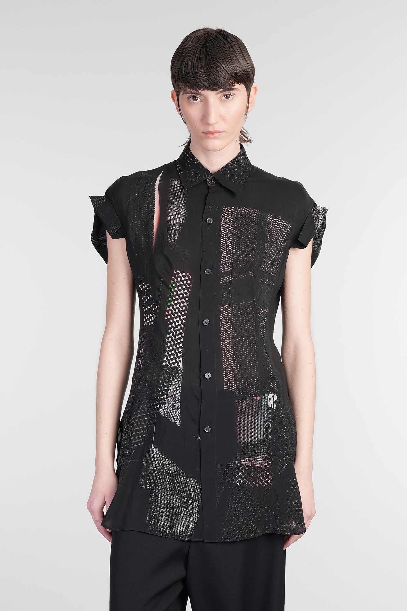 Shirt In Black Polyamide Polyester
