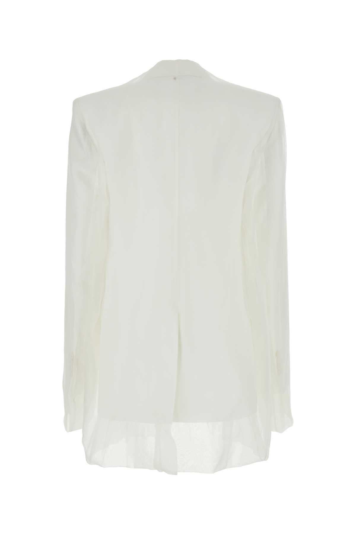 Shop Sportmax White Silk Acacia1234 Blazer In Bianco