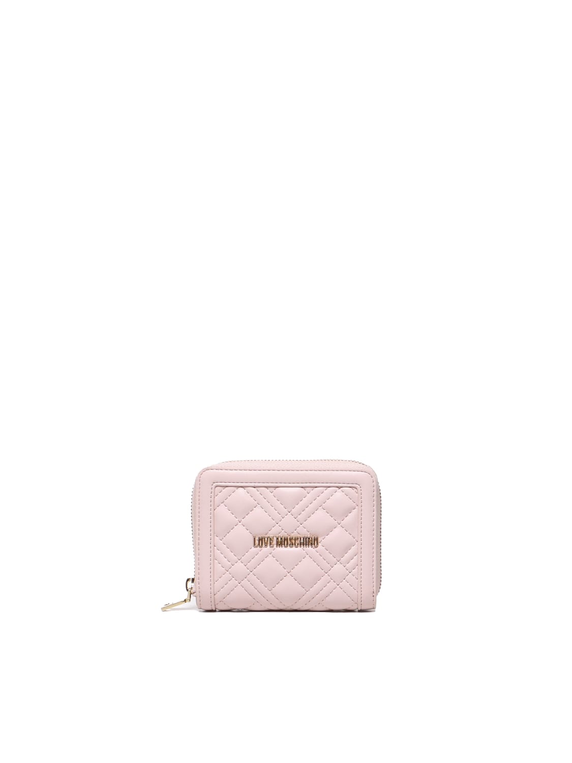 Shop Love Moschino Wallet With Logo In Powder