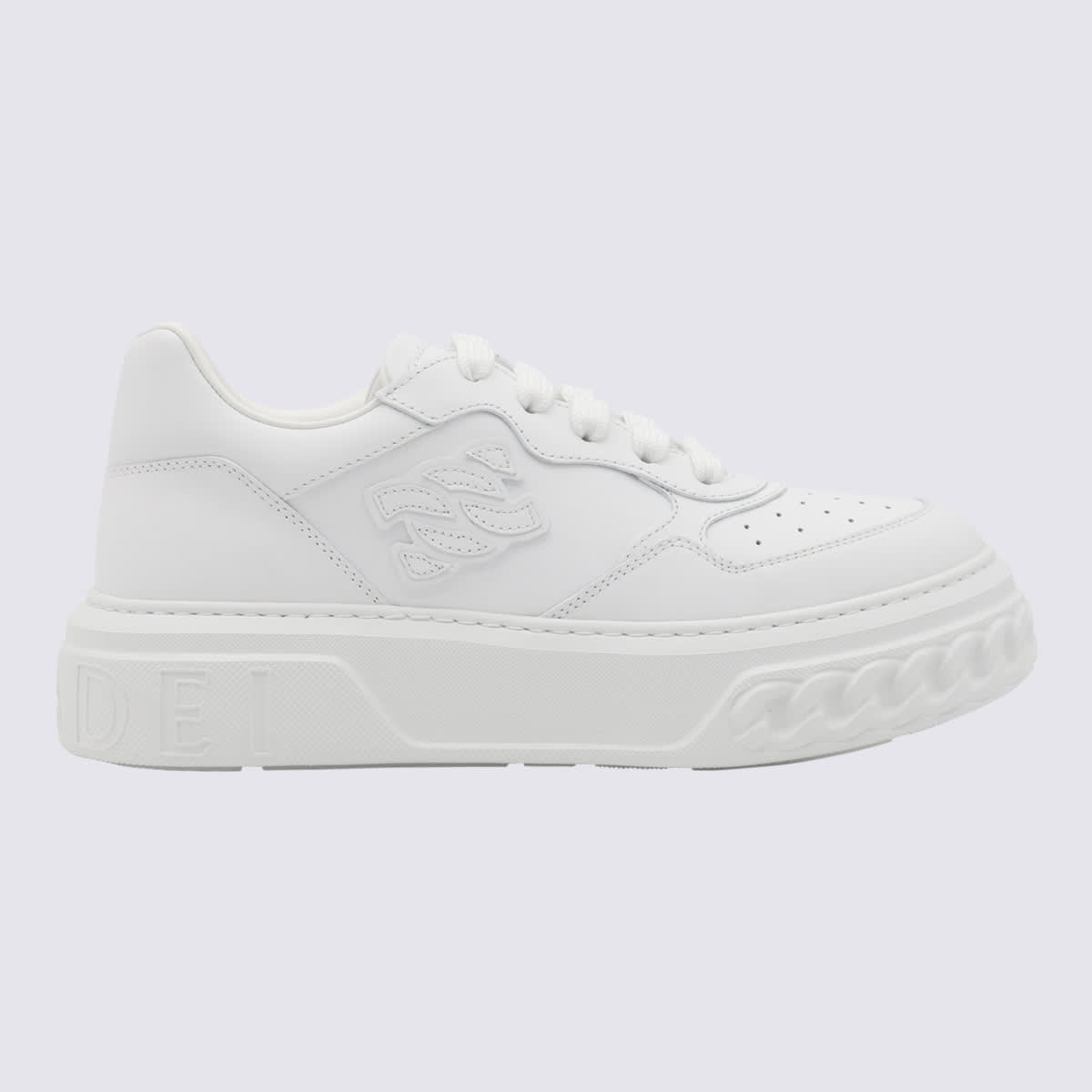 Shop Casadei White Off Road Sneakers