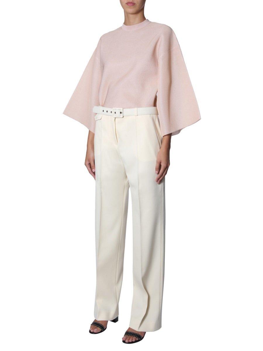 Shop Givenchy Belted Tailored Pants In White