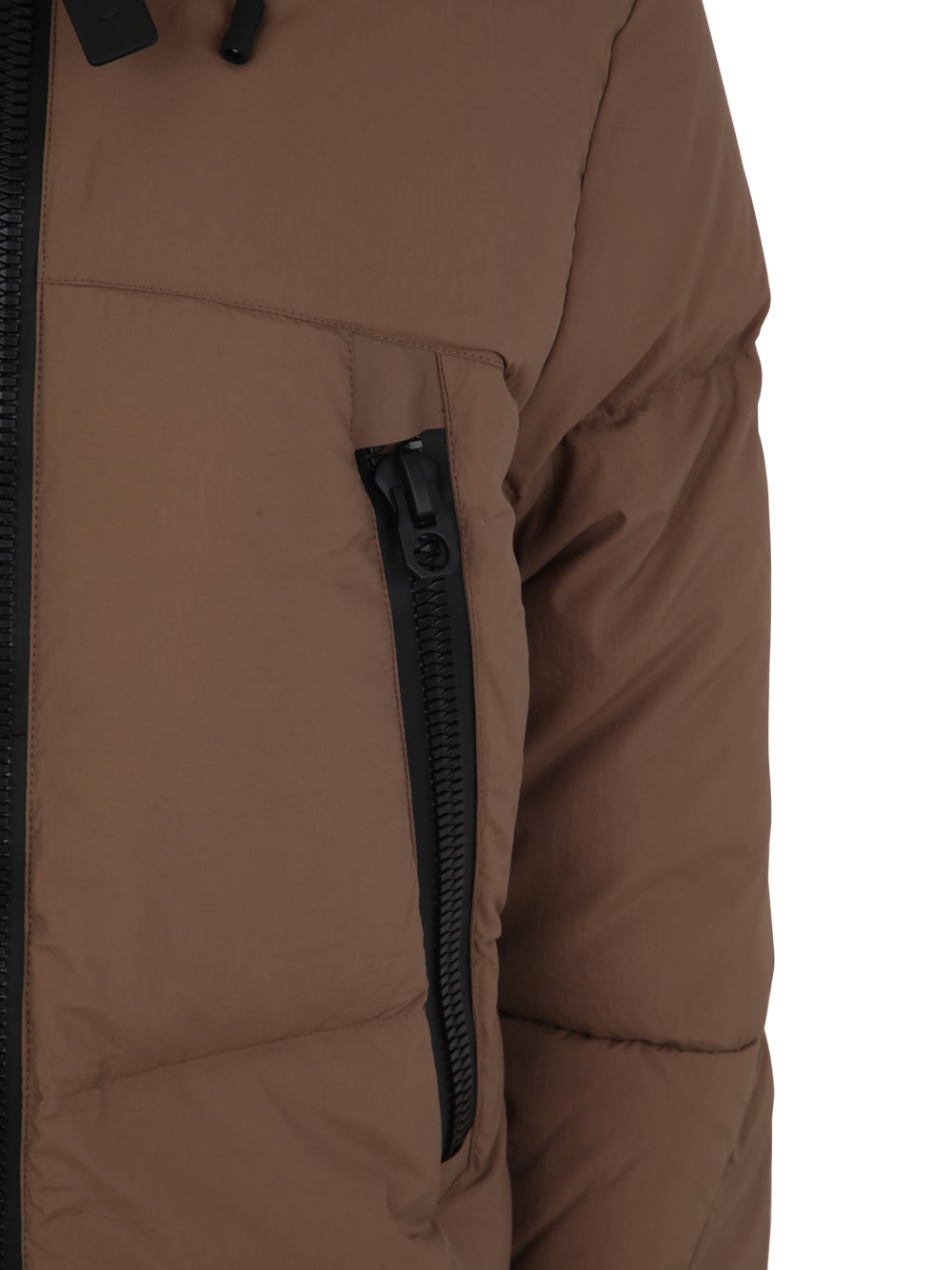 Shop Jg1 Padded Jacket With Hood In Tobacco