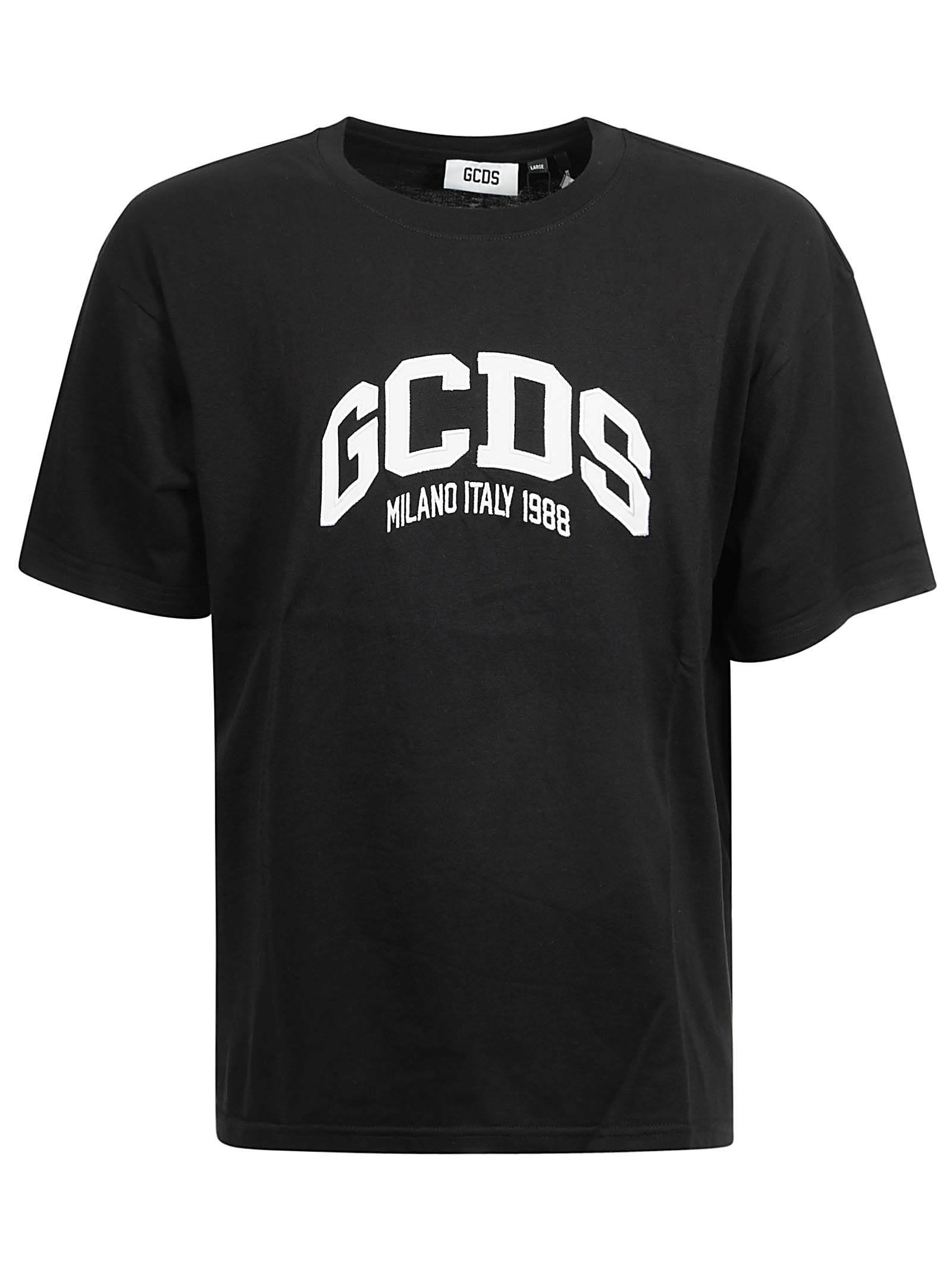 Shop Gcds Longue Logo Oversized T-shirt In Black