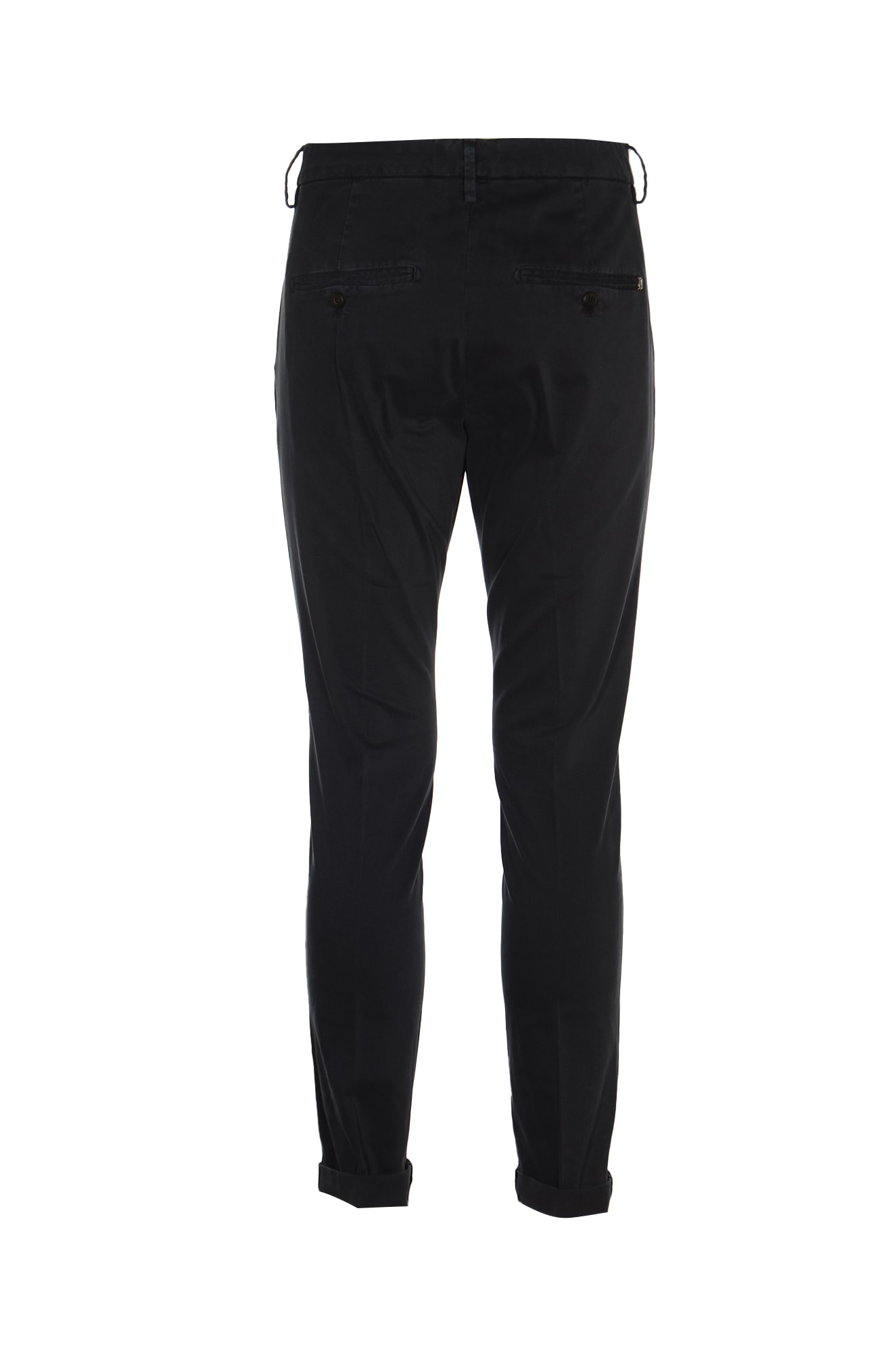 Shop Dondup Concealed Fitted Trousers In Black