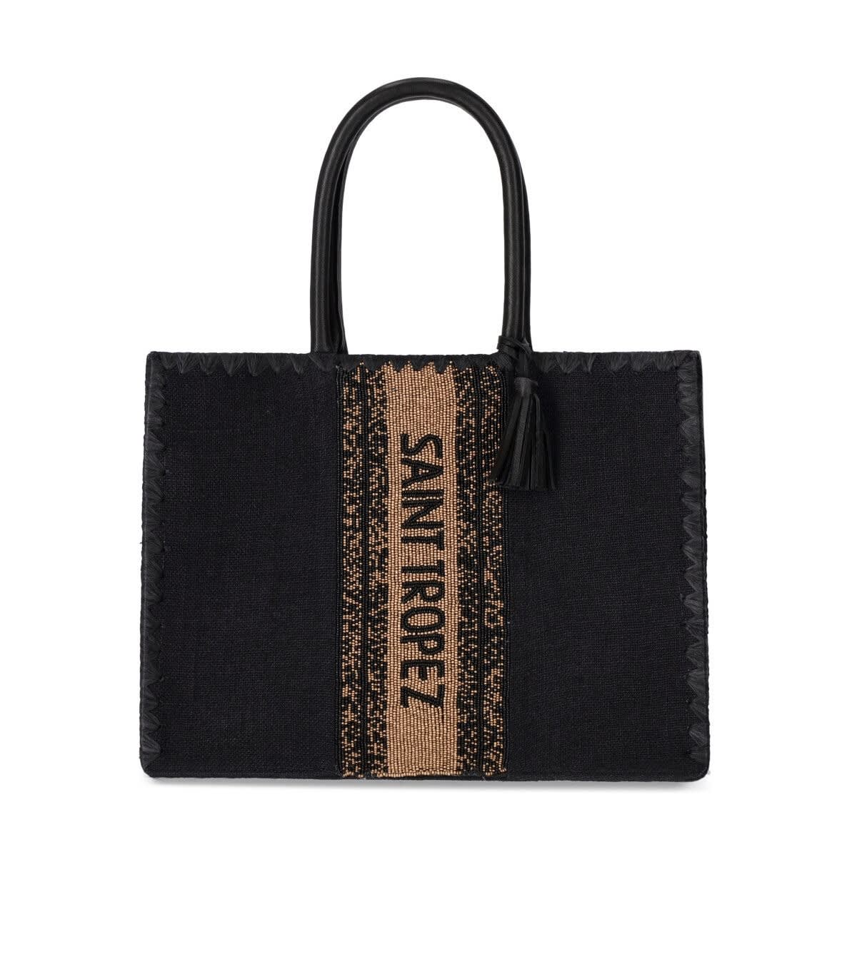 De Siena Saint Tropez Black Shopping Bag